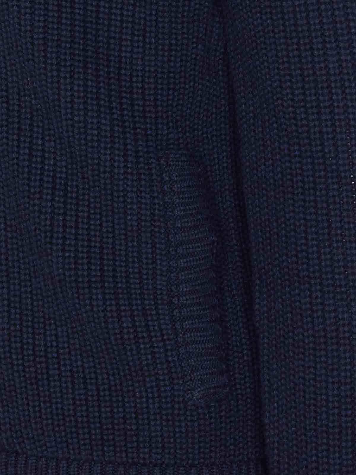 Herno Hooded Cardigan With Removable Detail And Pockets In Blue
