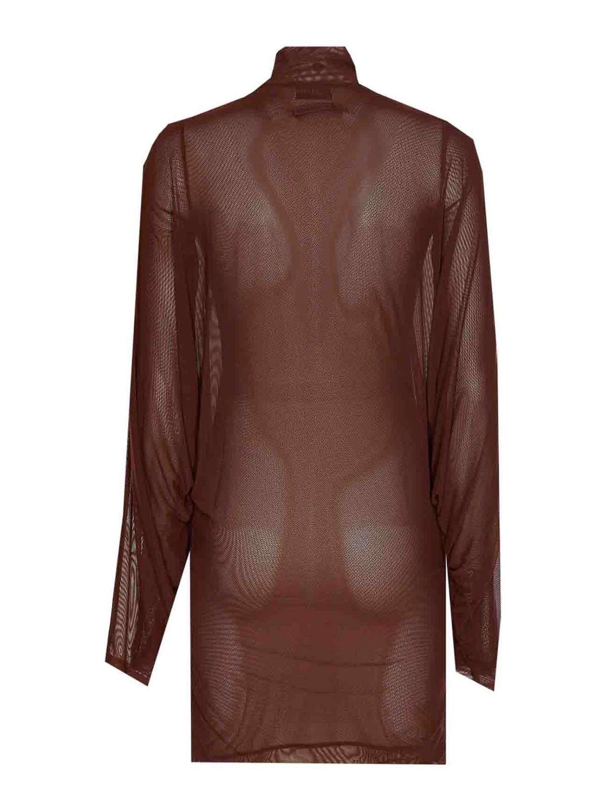 Jean Paul Gaultier Women The Short Dress With Embroidered Gaultier Jacquard Label In Brown