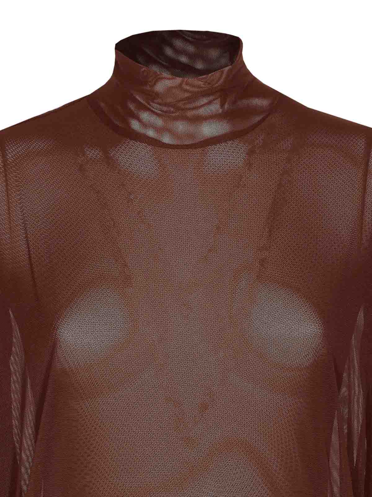 Jean Paul Gaultier Women The Short Dress With Embroidered Gaultier Jacquard Label In Brown