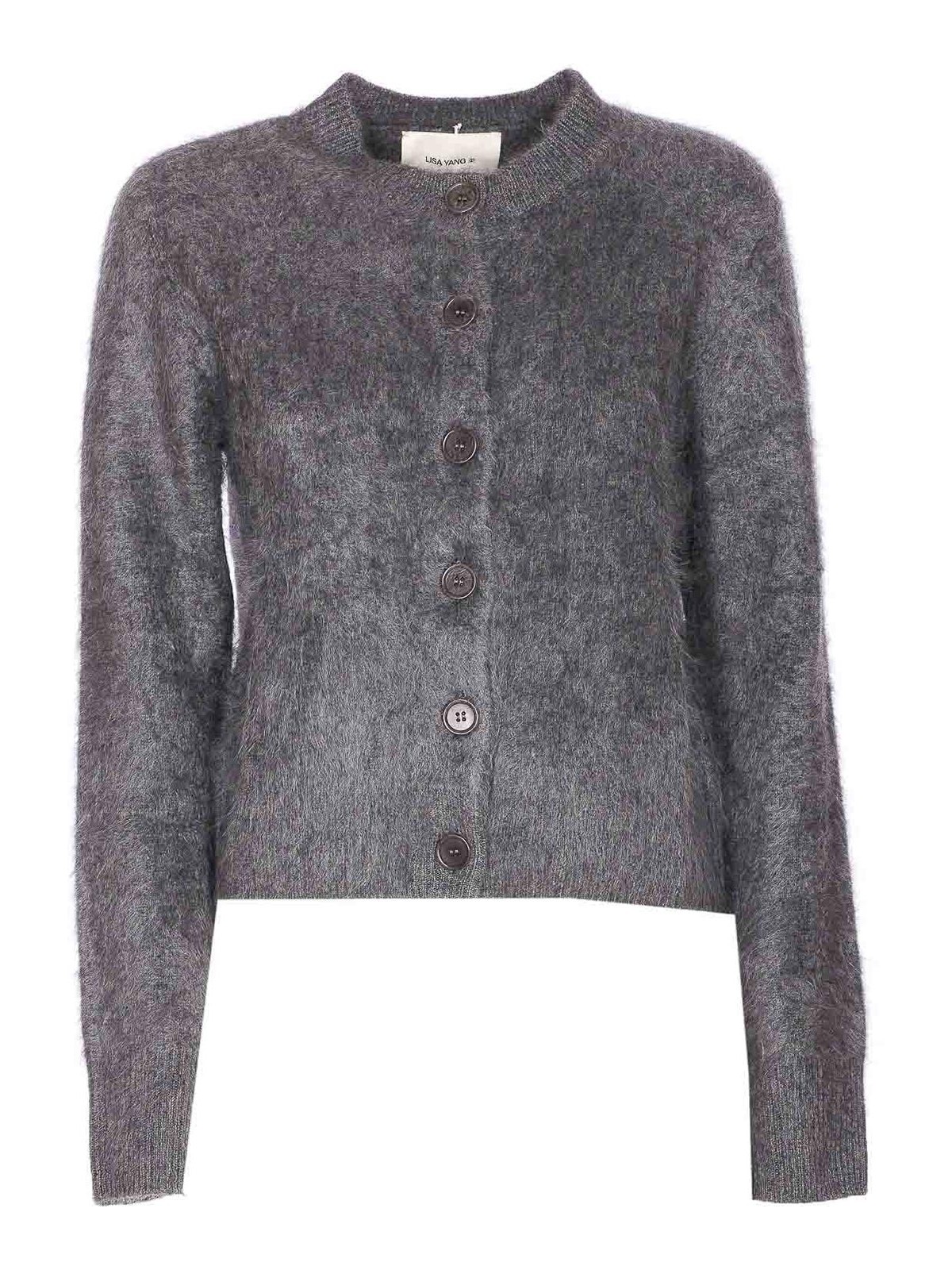 Lisa Yang Graphite Brushed Grey Azalea Cardigan In Gray