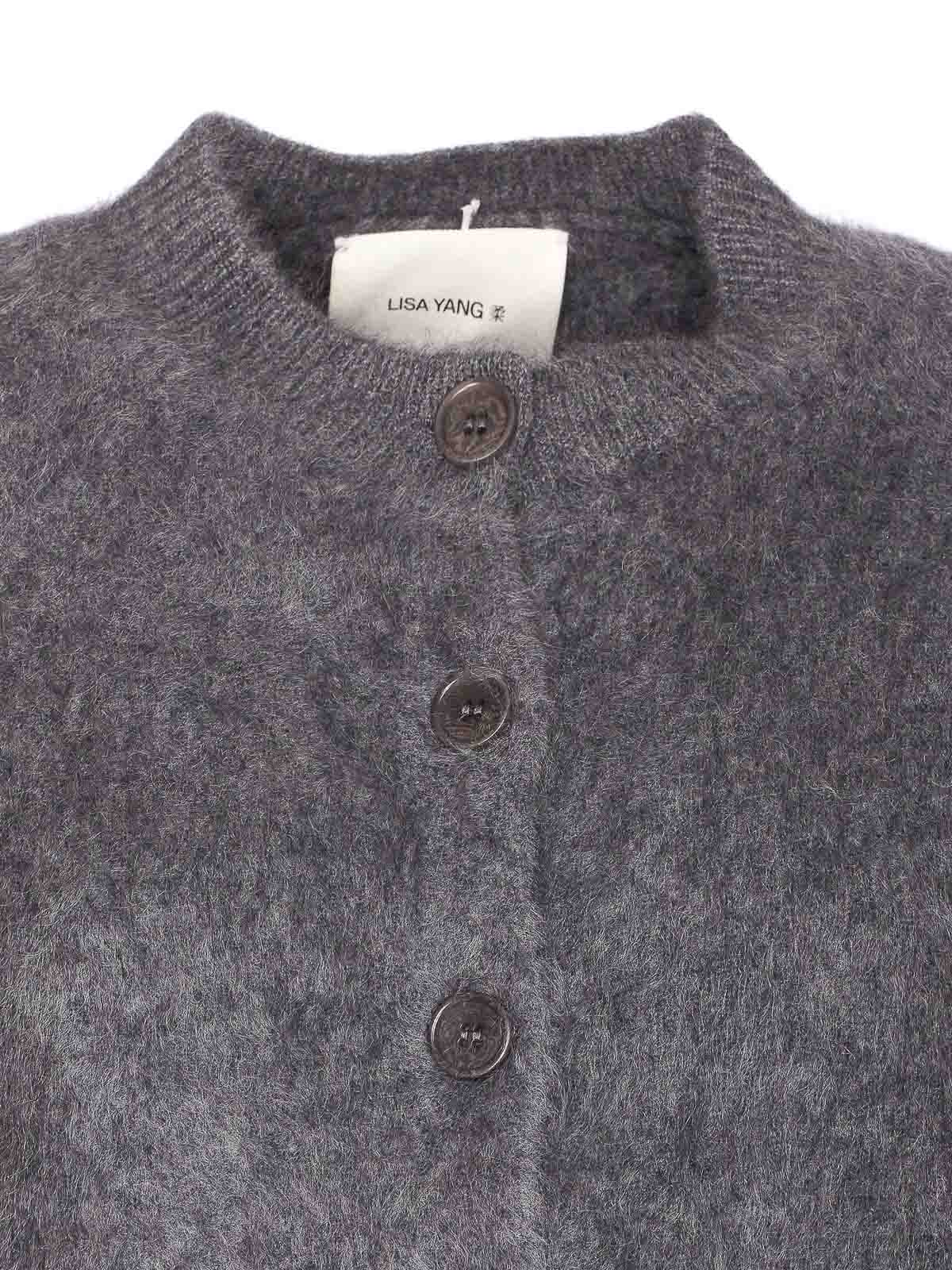 Lisa Yang Graphite Brushed Grey Azalea Cardigan In Gray