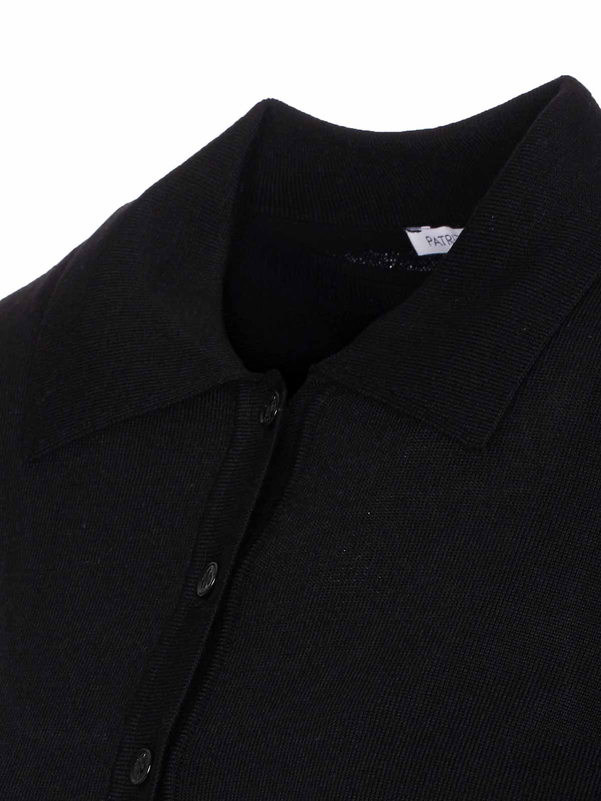Patrizia Pepe Wool Sweater With Buttons And Internal Top In Black