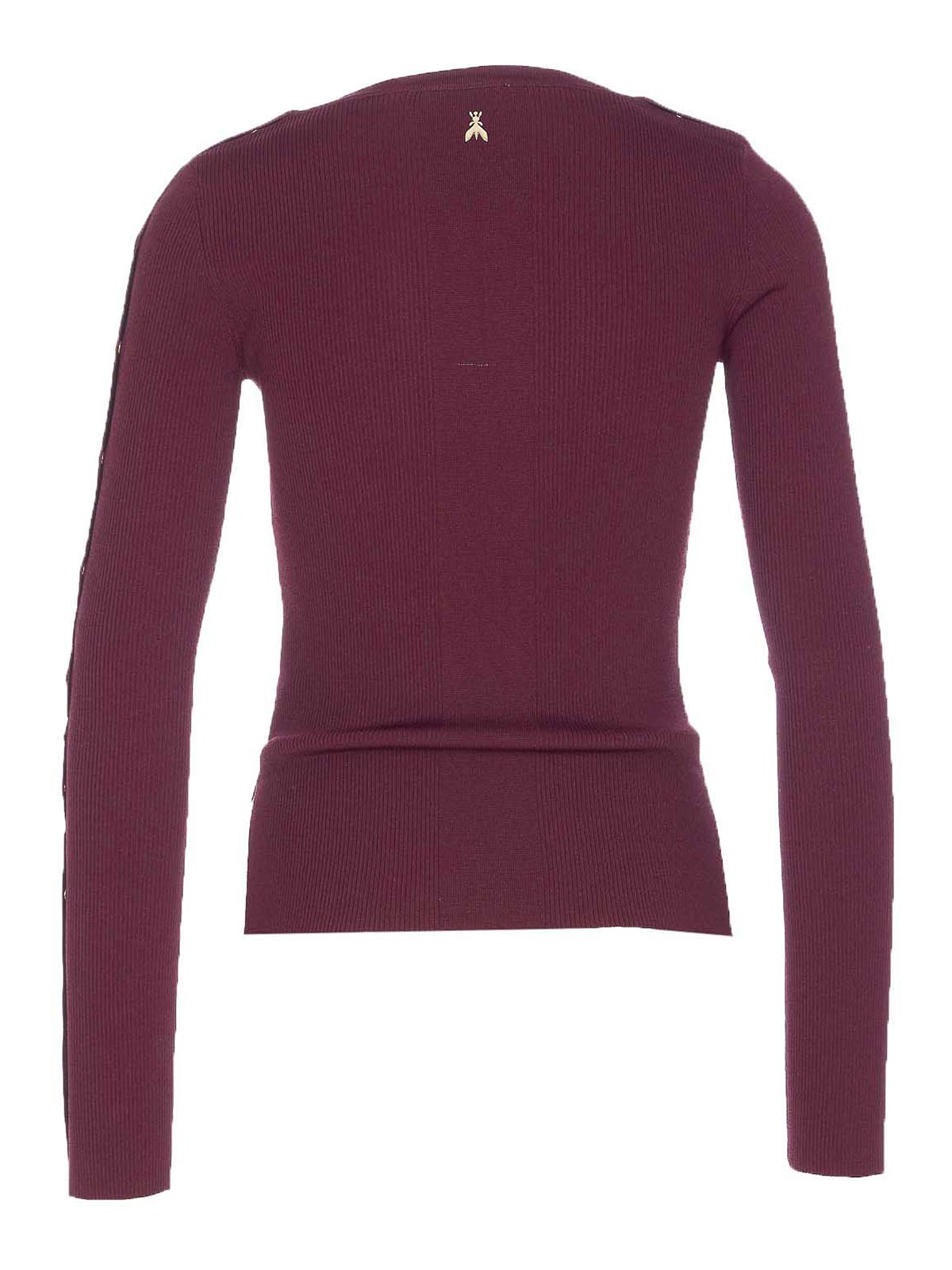 Patrizia Pepe Bordeaux Long Sleeves Top In Red
