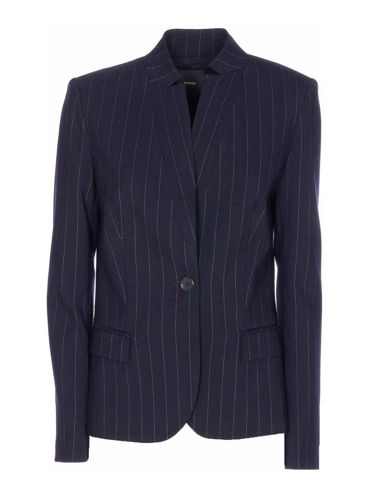 Pinko Blue Kebab Jacket With Frontal Button Closure In Blue