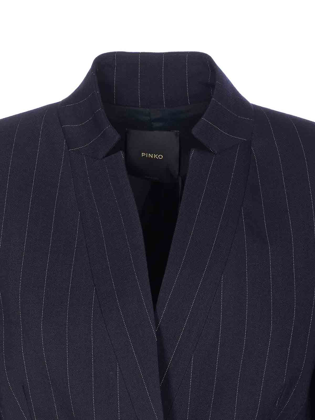 Pinko Blue Kebab Jacket With Frontal Button Closure In Blue