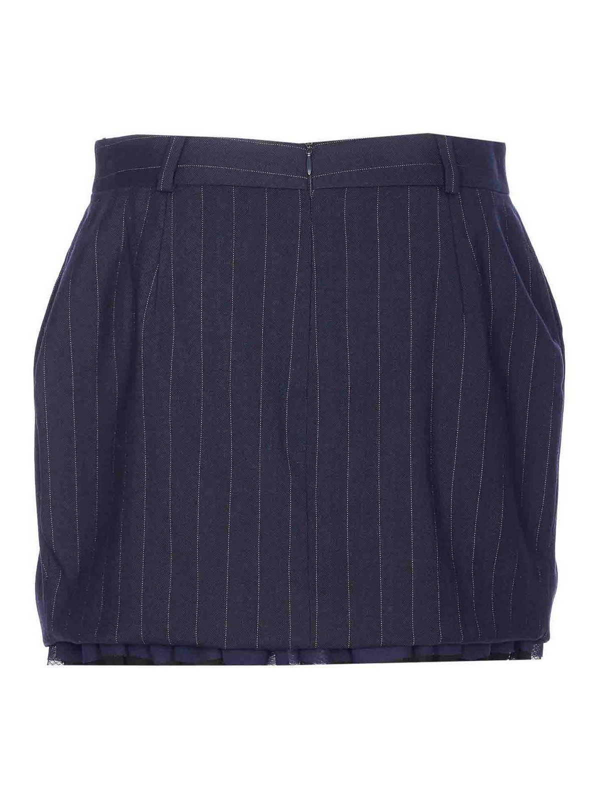 Pinko Blue Hamburger Striped Skirt In Blue