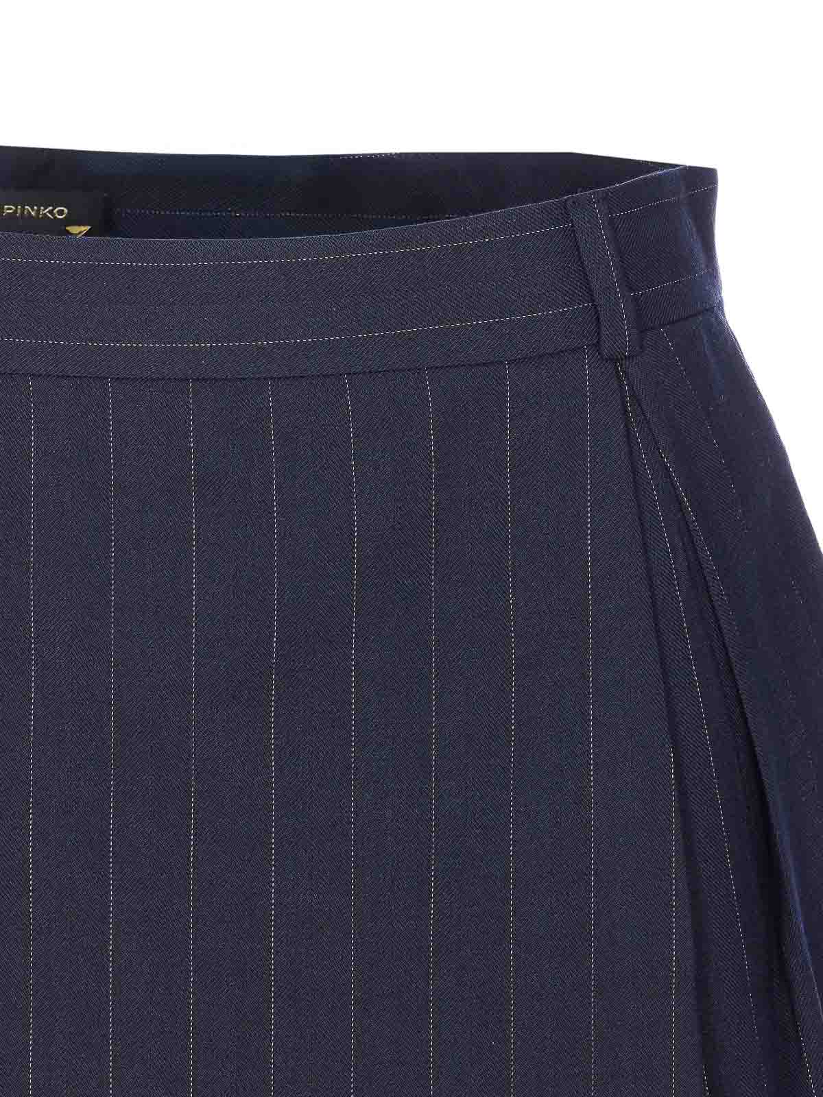 Pinko Blue Hamburger Striped Skirt In Blue