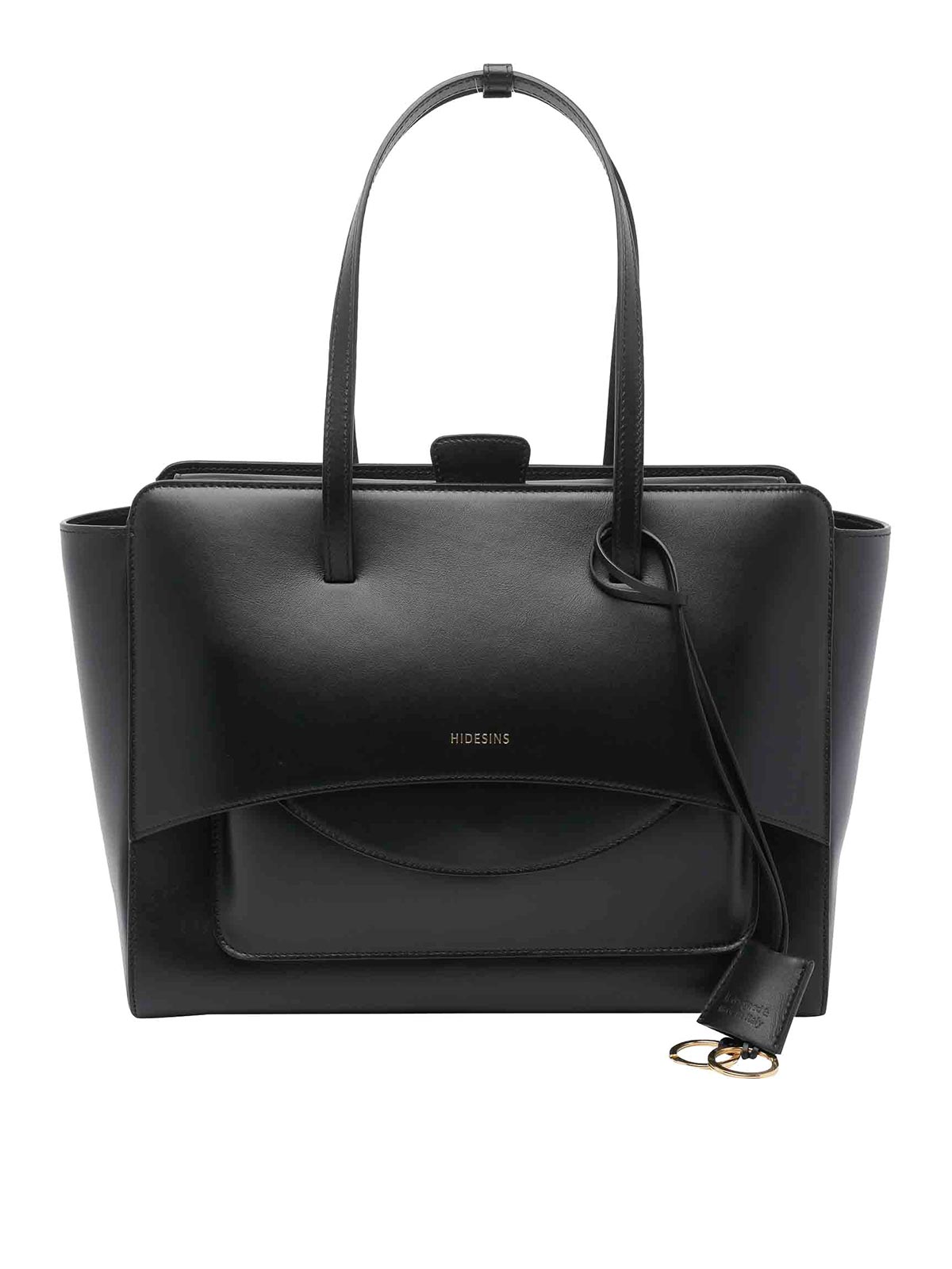 Hidesins Large Flap Handbag In Black