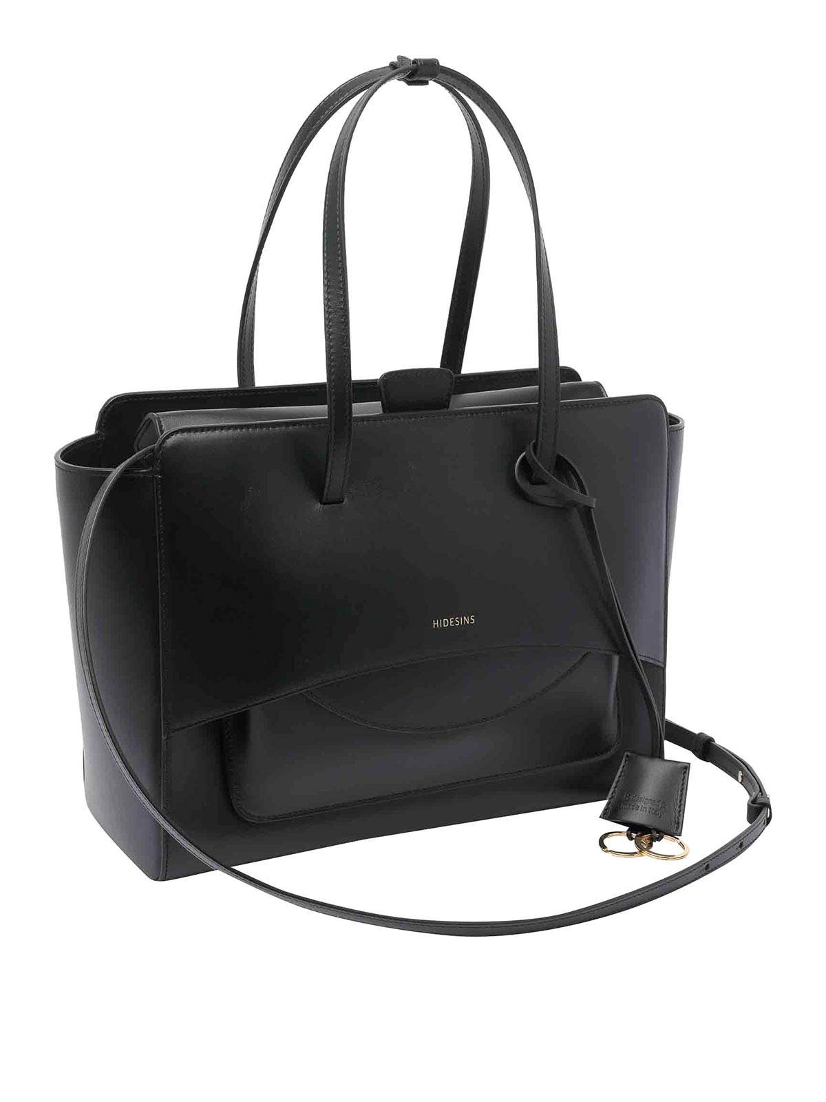 Hidesins Large Flap Handbag In Black