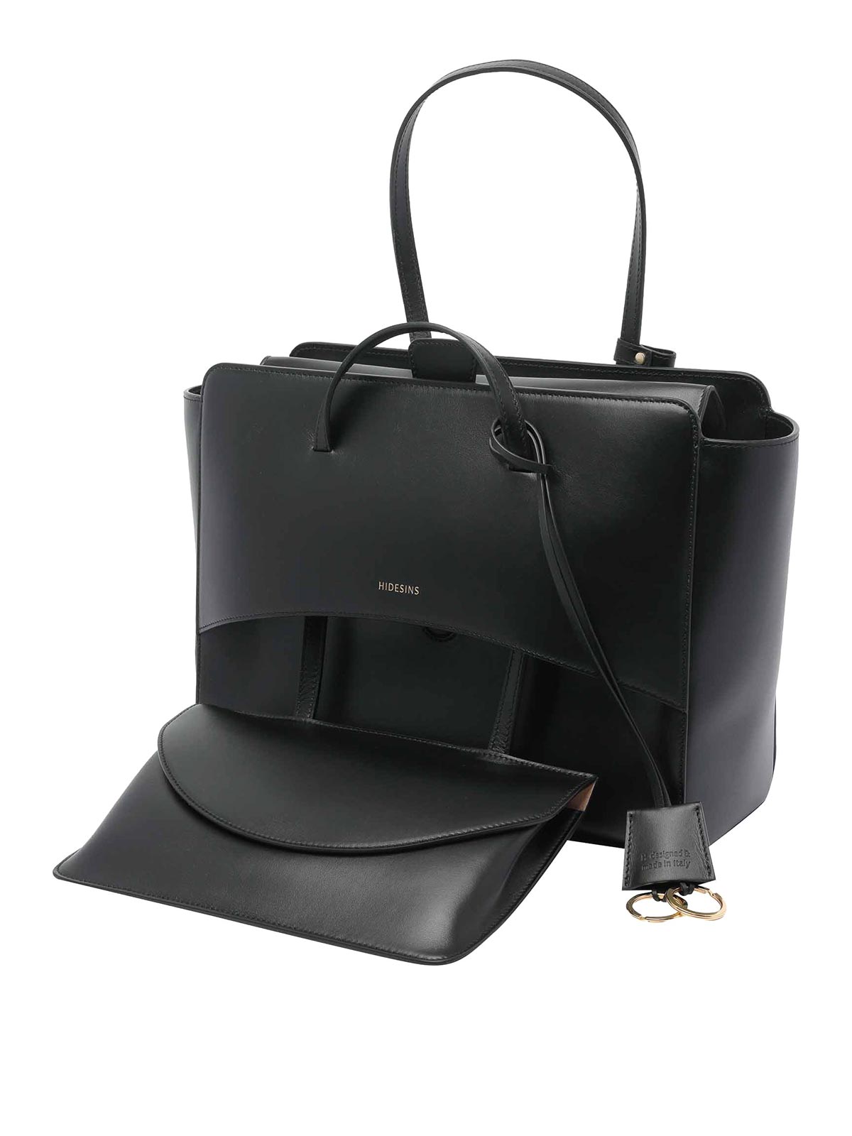 Hidesins Large Flap Handbag In Black