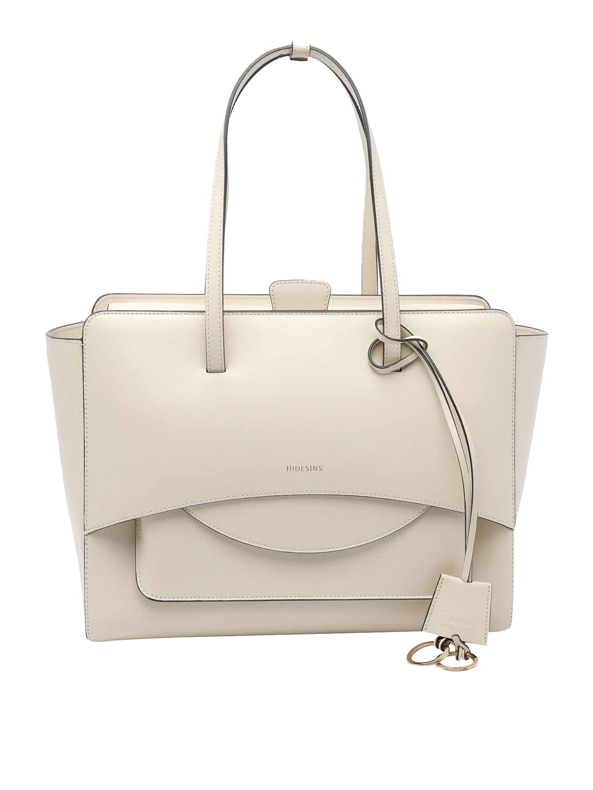 Hidesins Large Flap Handbag In White
