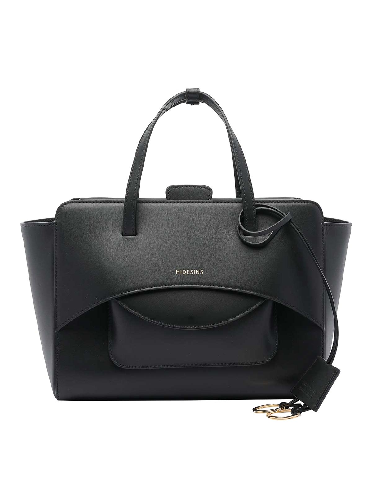 Hidesins Medium Flap Handbag In Black