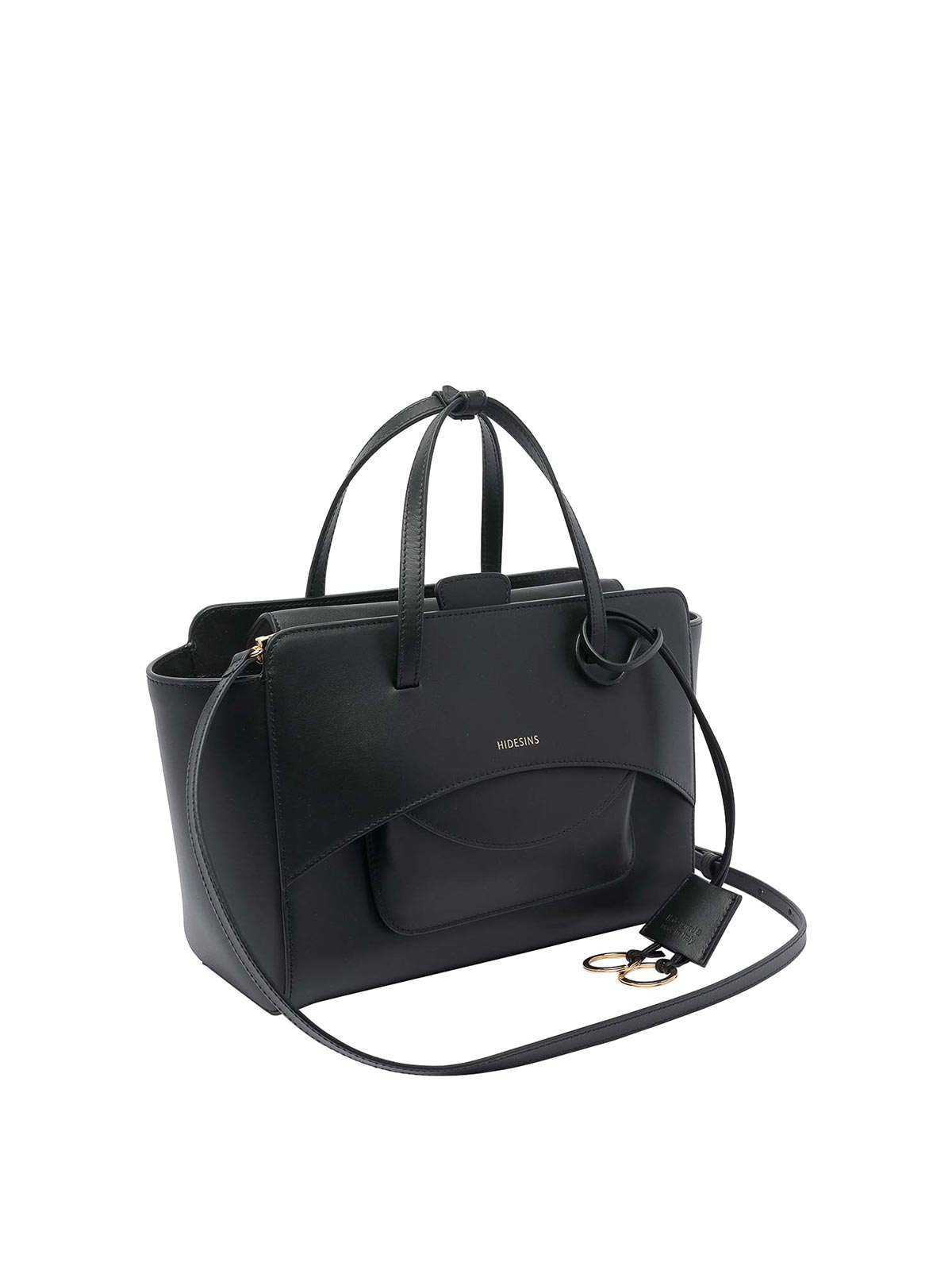 Hidesins Medium Flap Handbag In Black