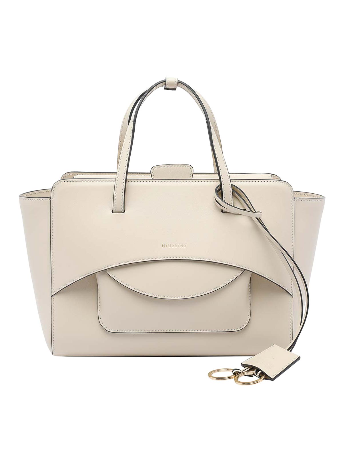 Hidesins Medium Flap Handbag In White