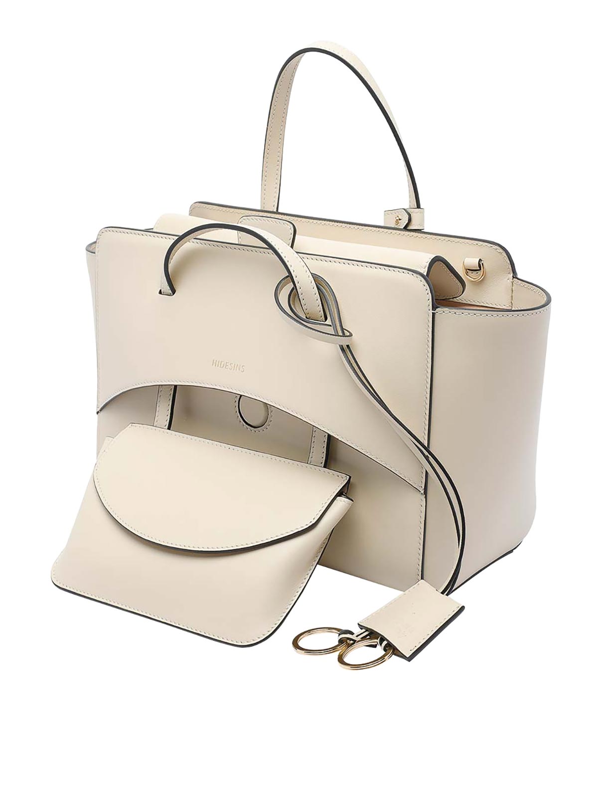 Hidesins Medium Flap Handbag In White