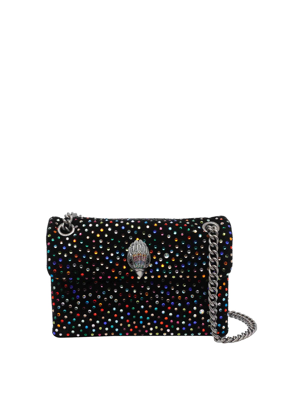 Kurt Geiger Mini Velvet Kensington Crossbody Bag In Black