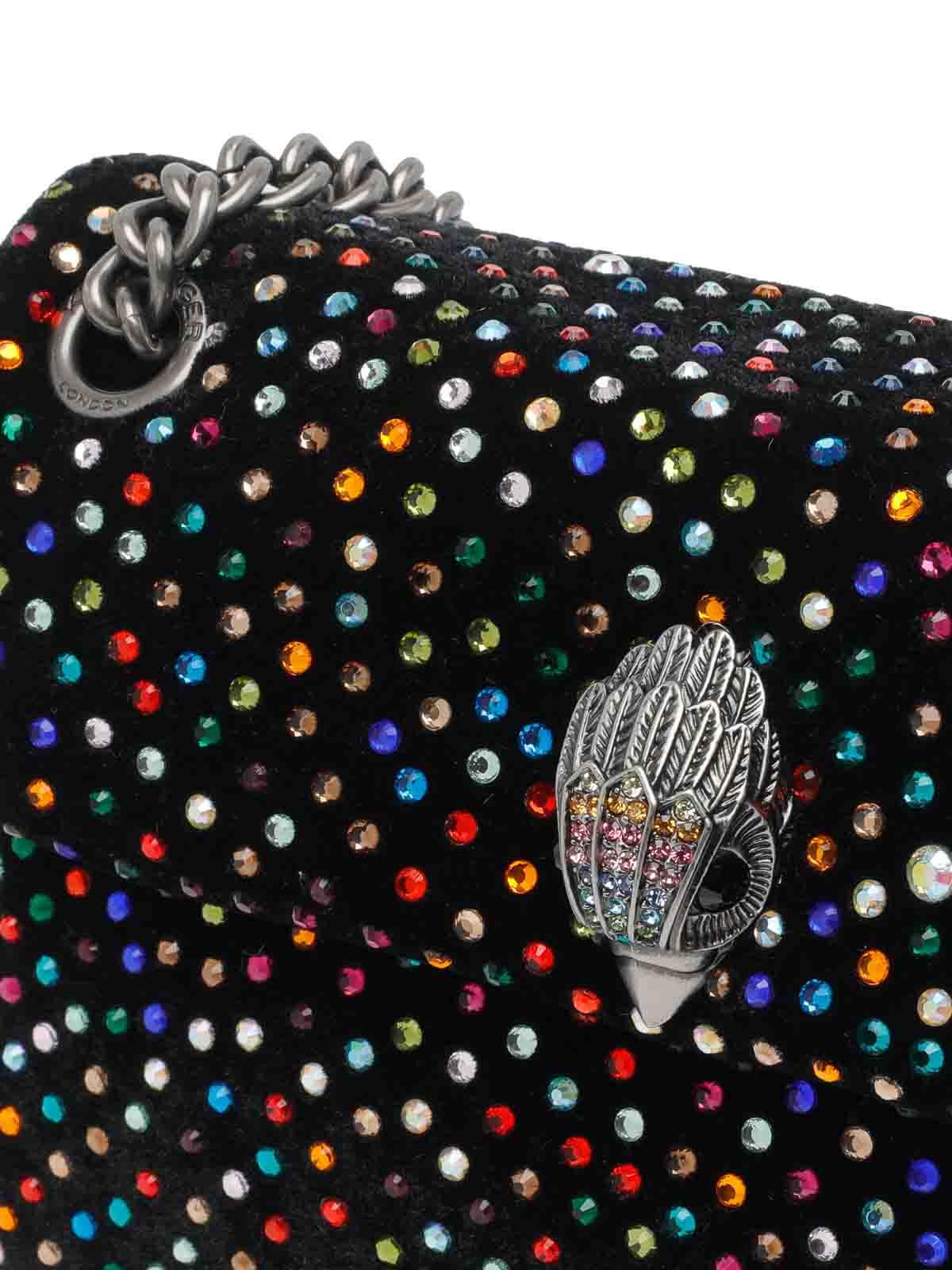 Kurt Geiger Mini Velvet Kensington Crossbody Bag In Black