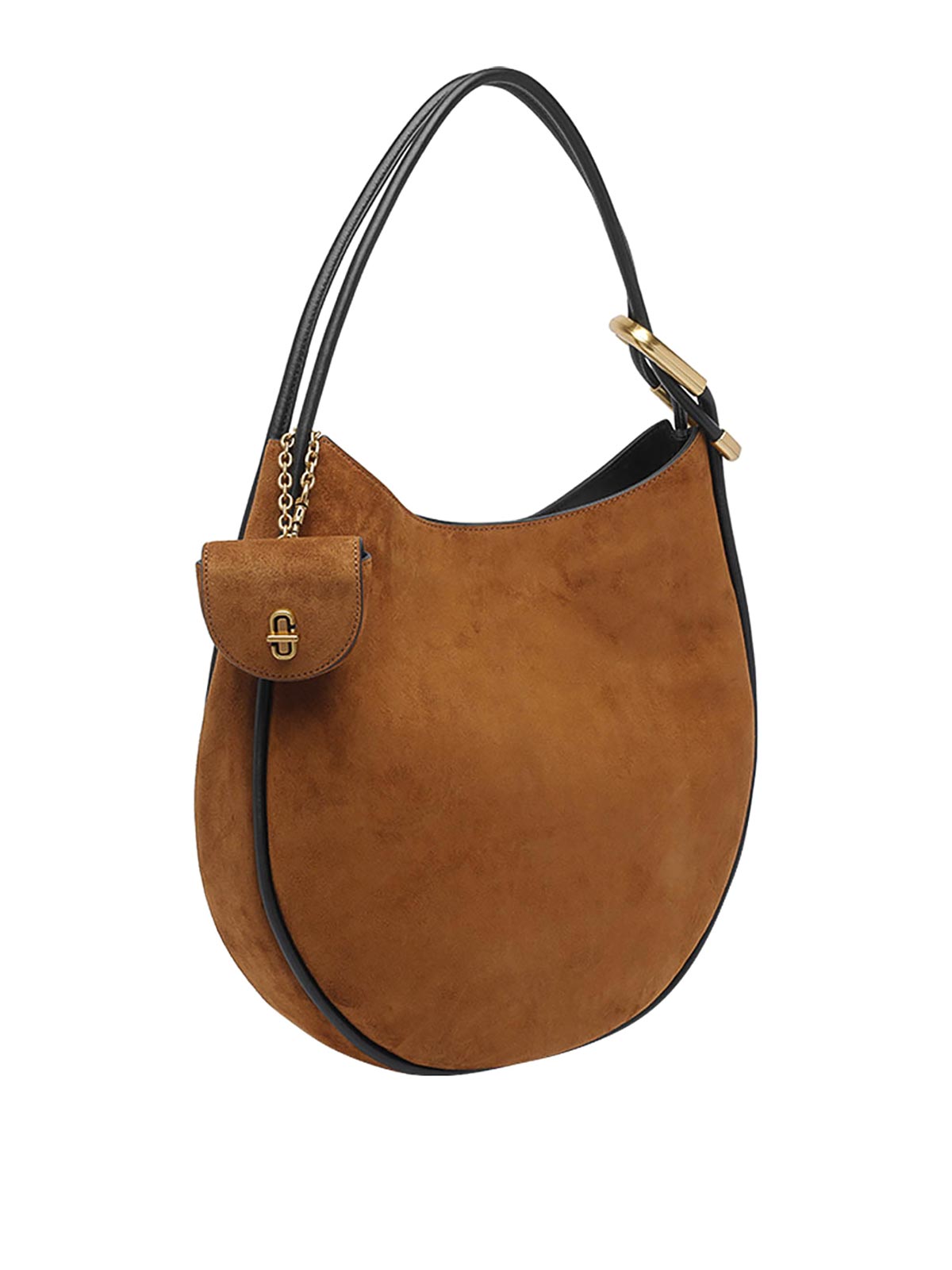 Marc Jacobs The Crescent Large Dual Hobo Bag In Suede In Brown