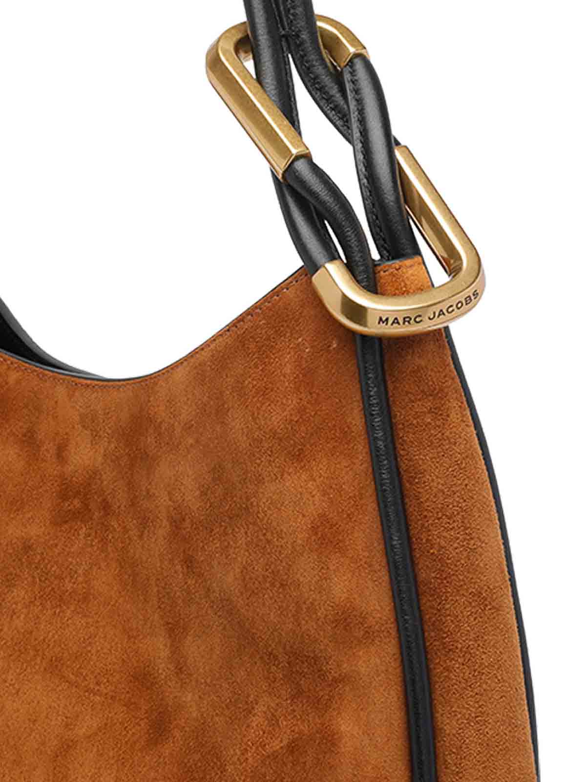 Marc Jacobs The Crescent Large Dual Hobo Bag In Suede In Brown