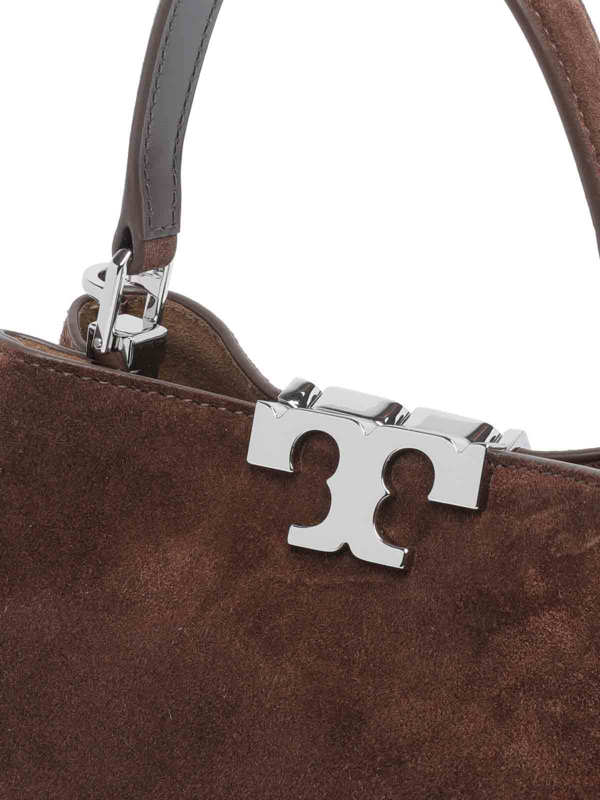Tory Burch Mini Eleanor Suede Satchel Bag In Brown