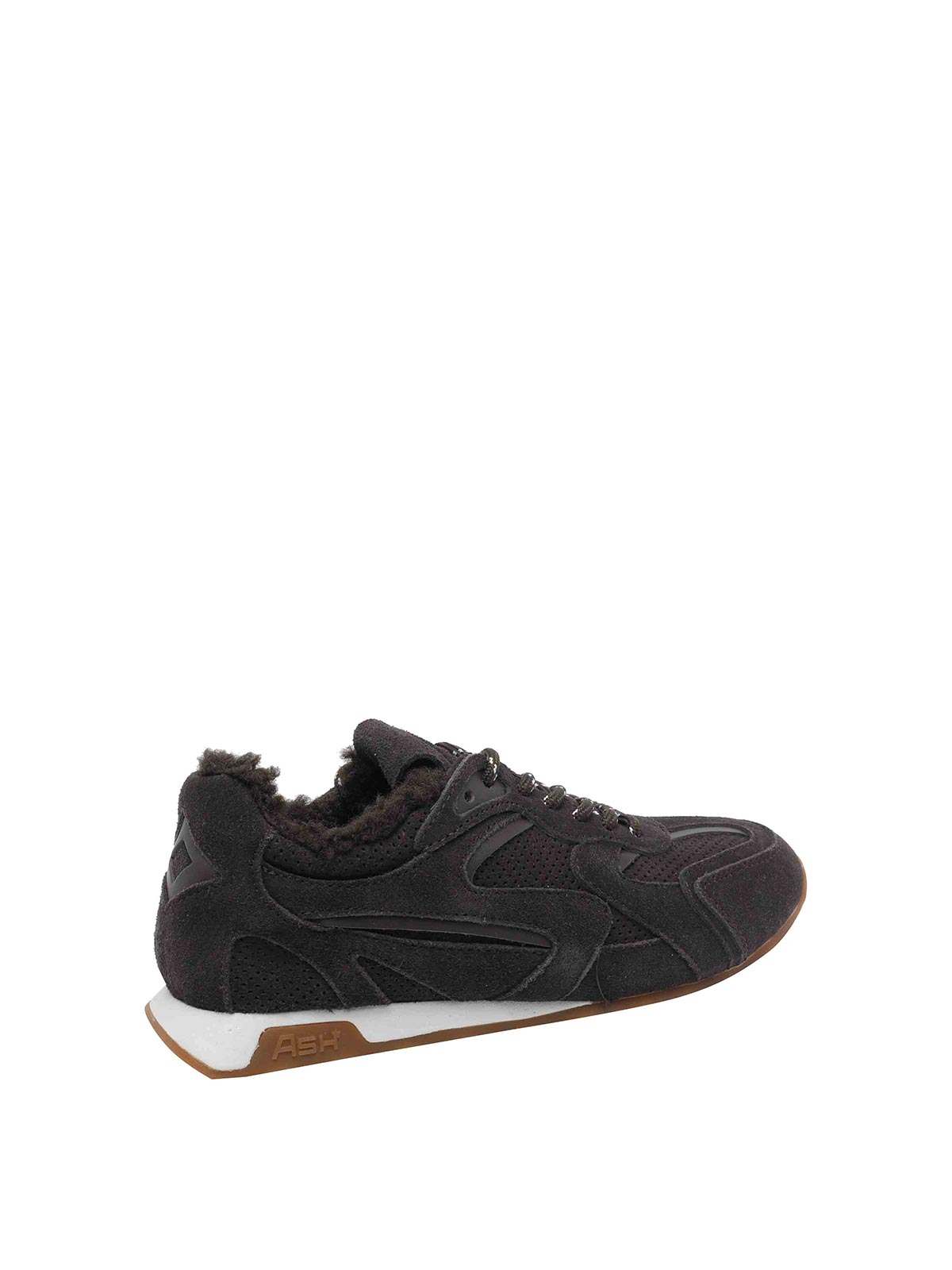 Ash Dark Brown Kasar Fur Sneakers In Brown