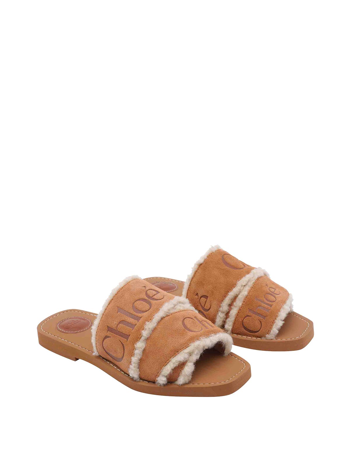 Chloé And Brown Woody Sandals In Multi