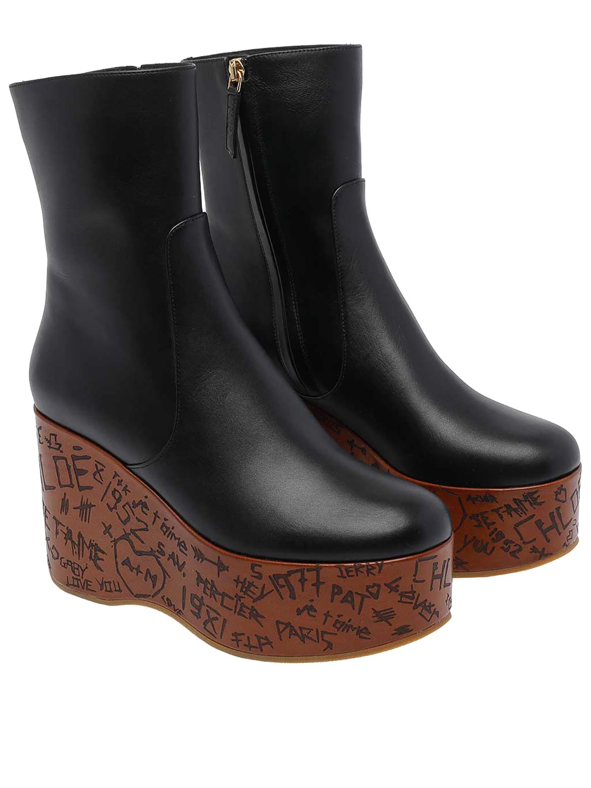 Chloé Maxime Wedge Booties In Animal Print