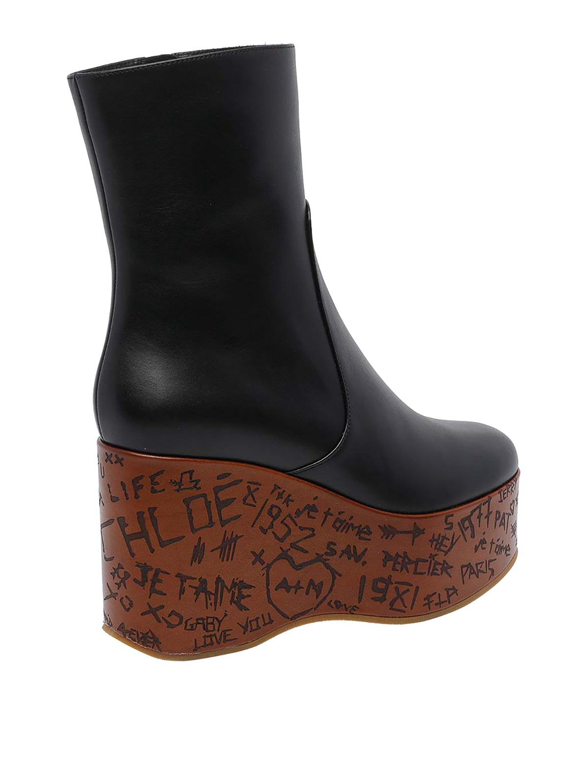 Chloé Maxime Wedge Booties In Animal Print