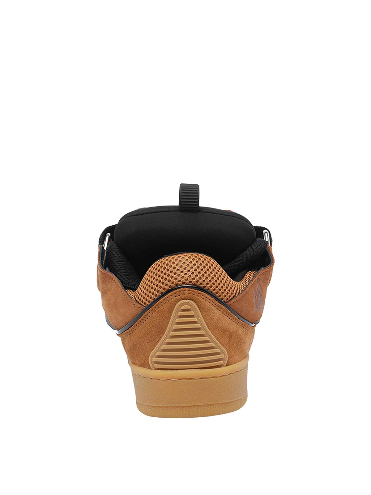 Lanvin Suede Sneakers With Rubber Sole And Pull Tab In Brown