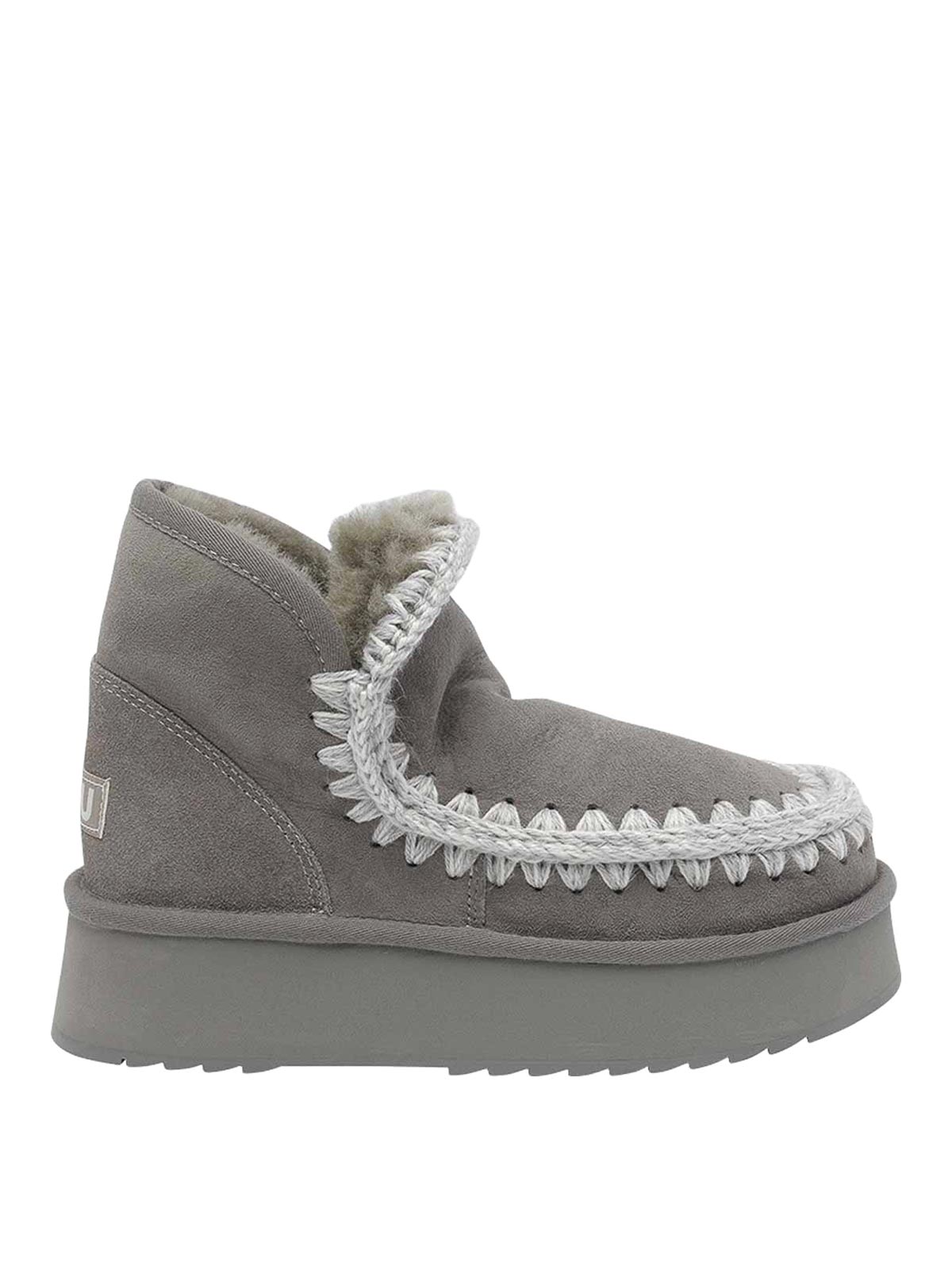 Mou Mini Eskimo Platform Booties In Gray