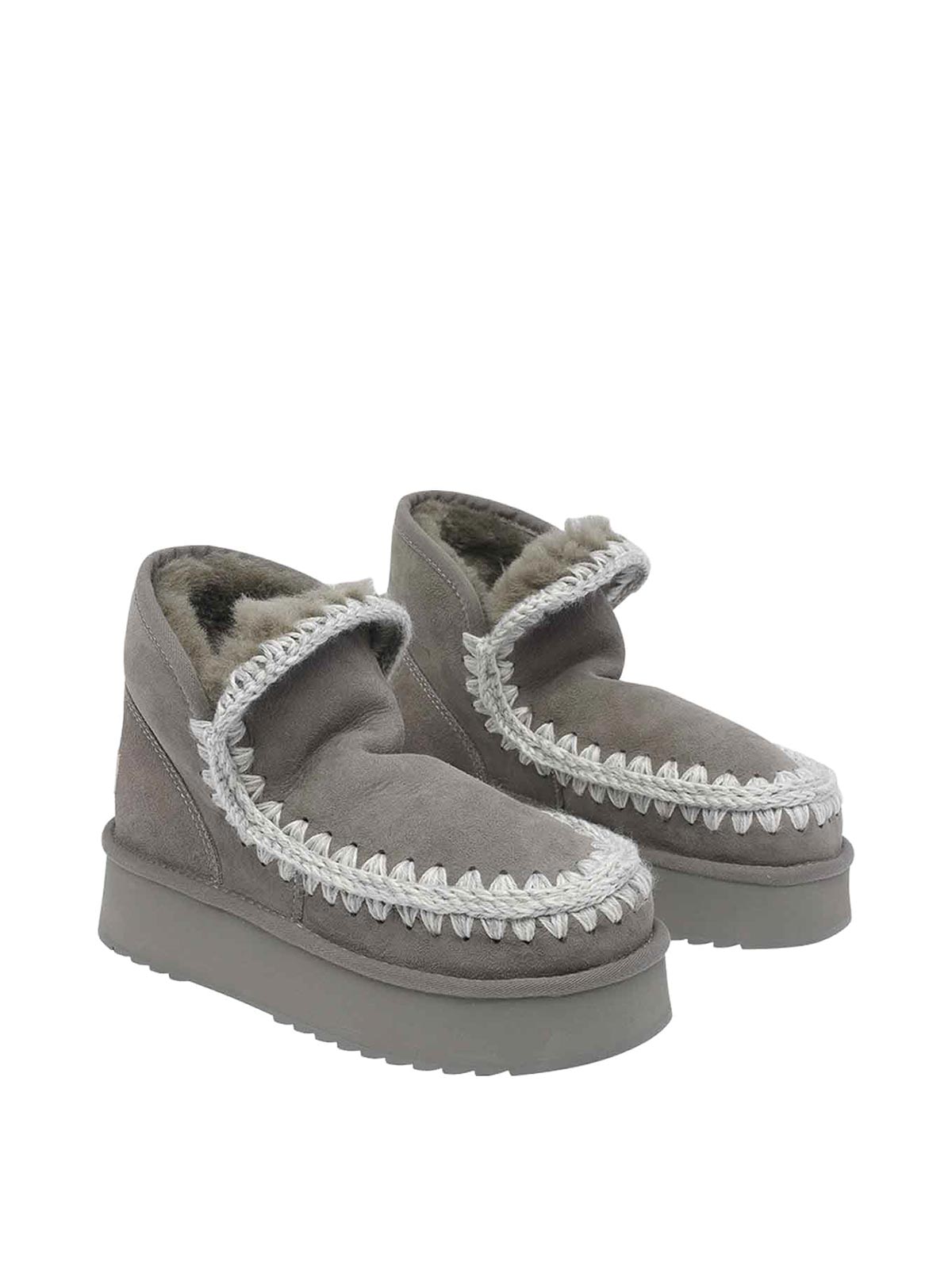 Mou Mini Eskimo Platform Booties In Gray