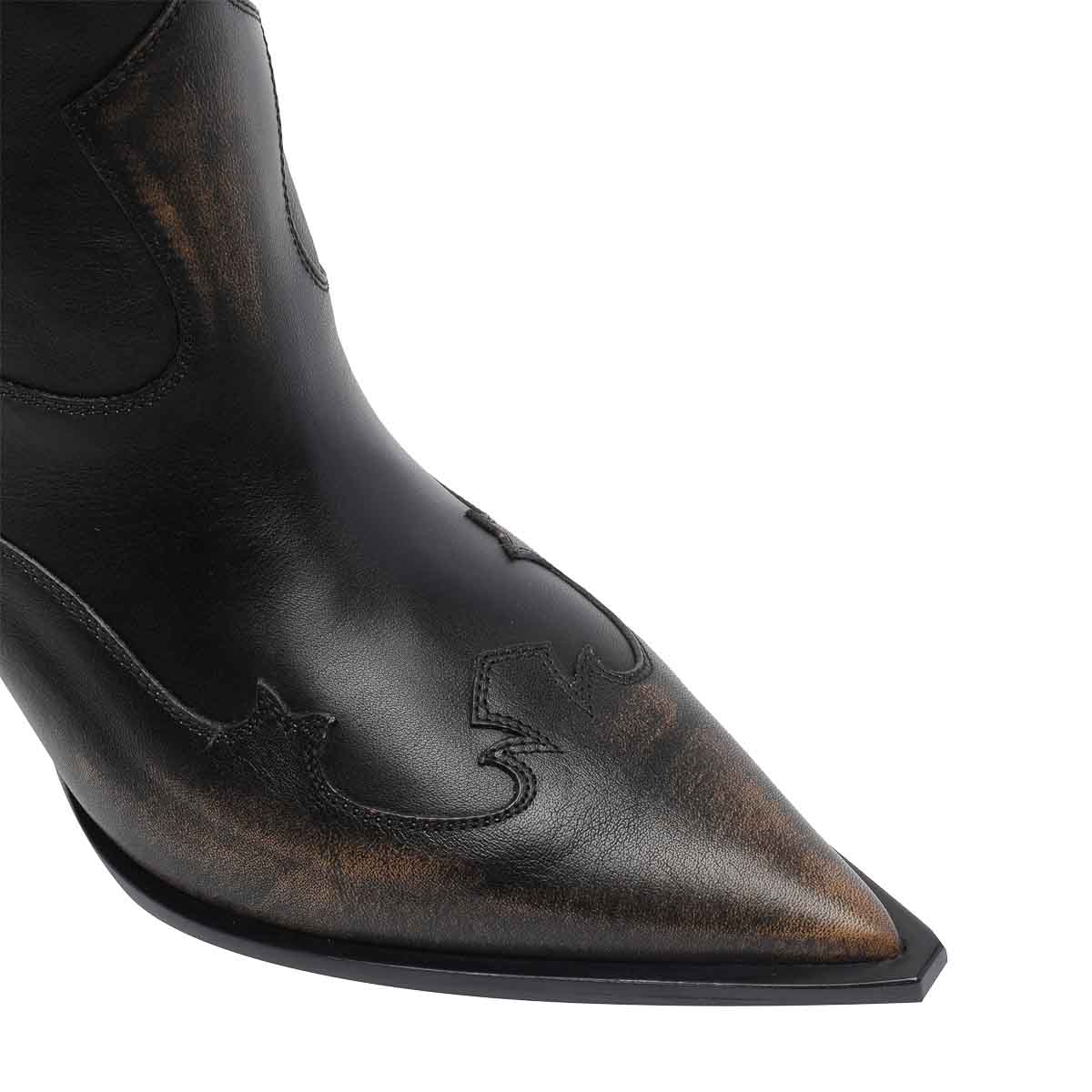 Paris Texas Western Inspired Mid-calf Stiletto Boots In Animal Print