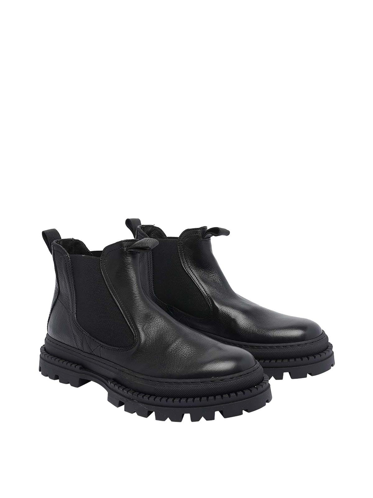 Pawelk's Black Buf Booties In Multi