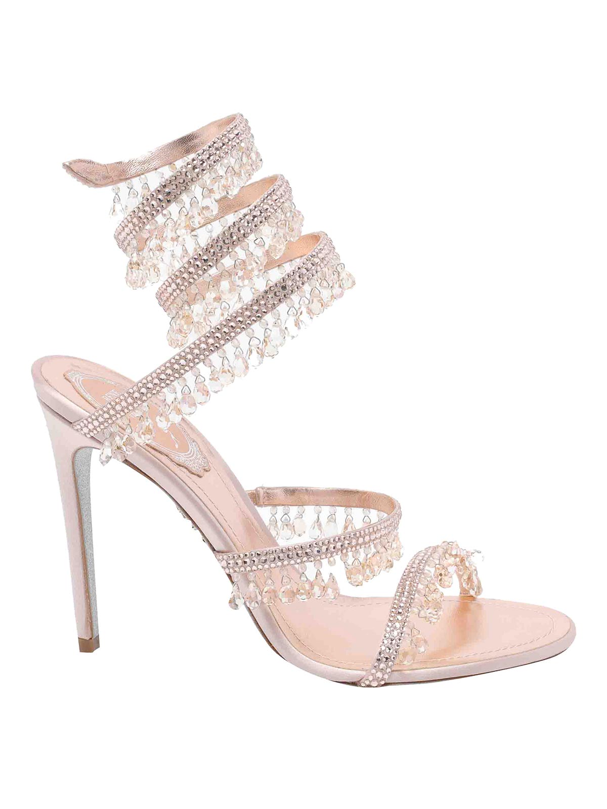 René Caovilla Chandelier Heeled Sandals In Neutral