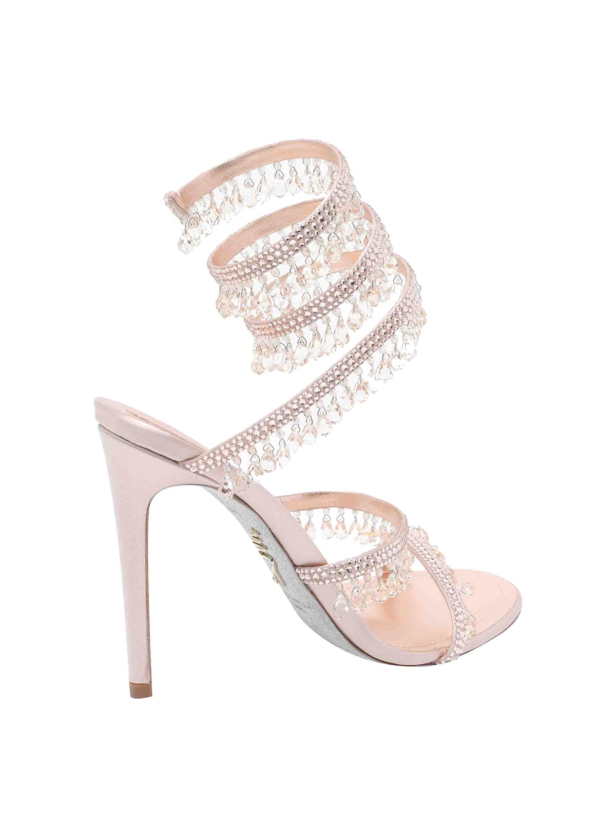 René Caovilla Chandelier Heeled Sandals In Neutral