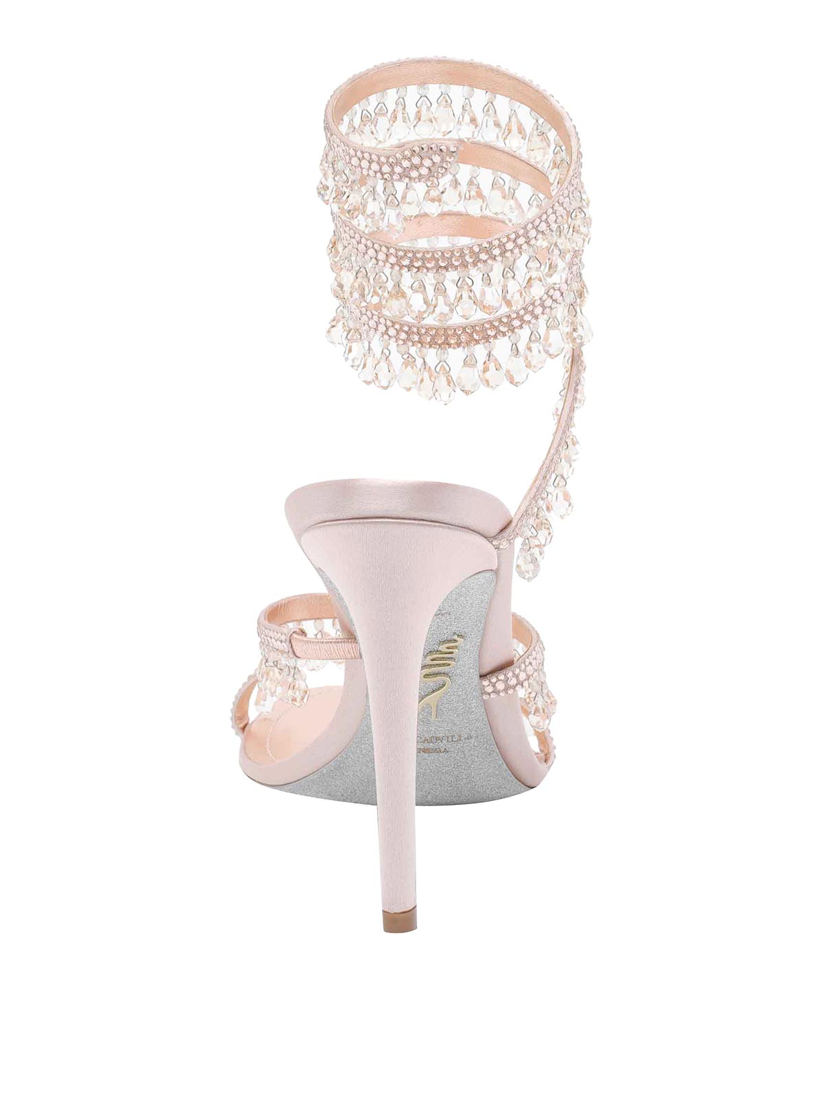 René Caovilla Chandelier Heeled Sandals In Neutral