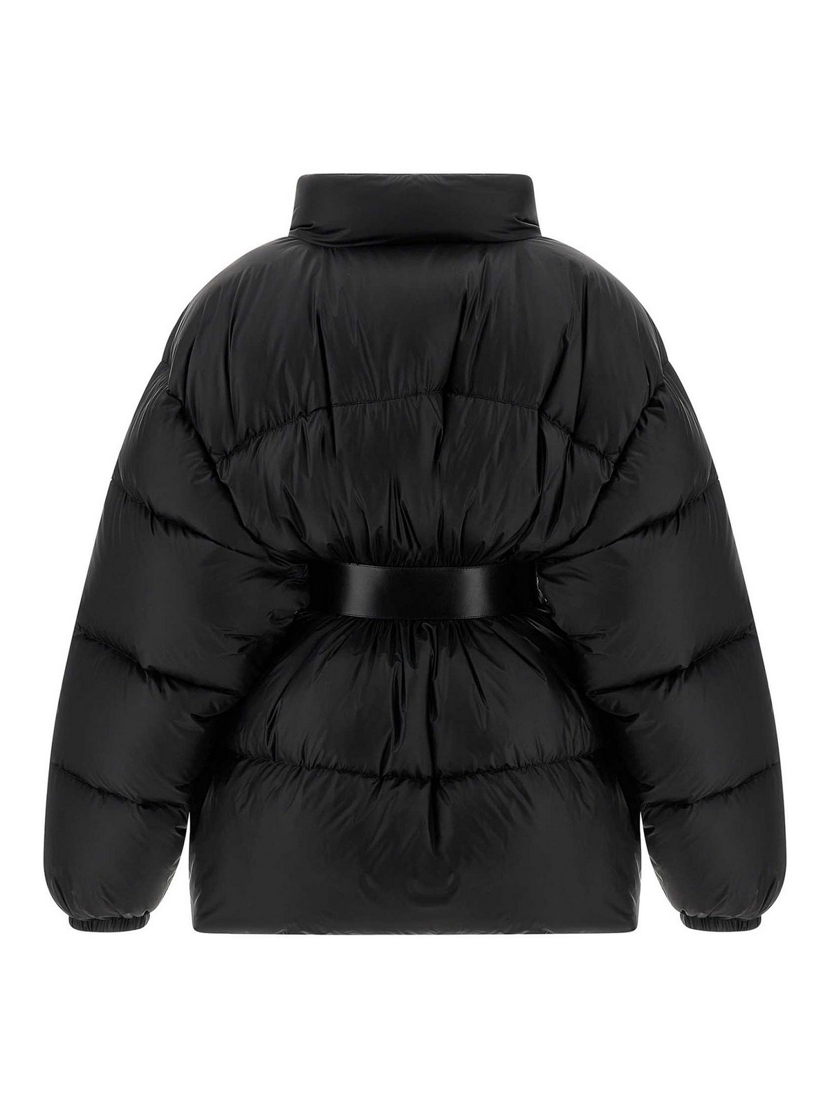 Balenciaga Women Hourglass Belted Short Down Jacket In Black