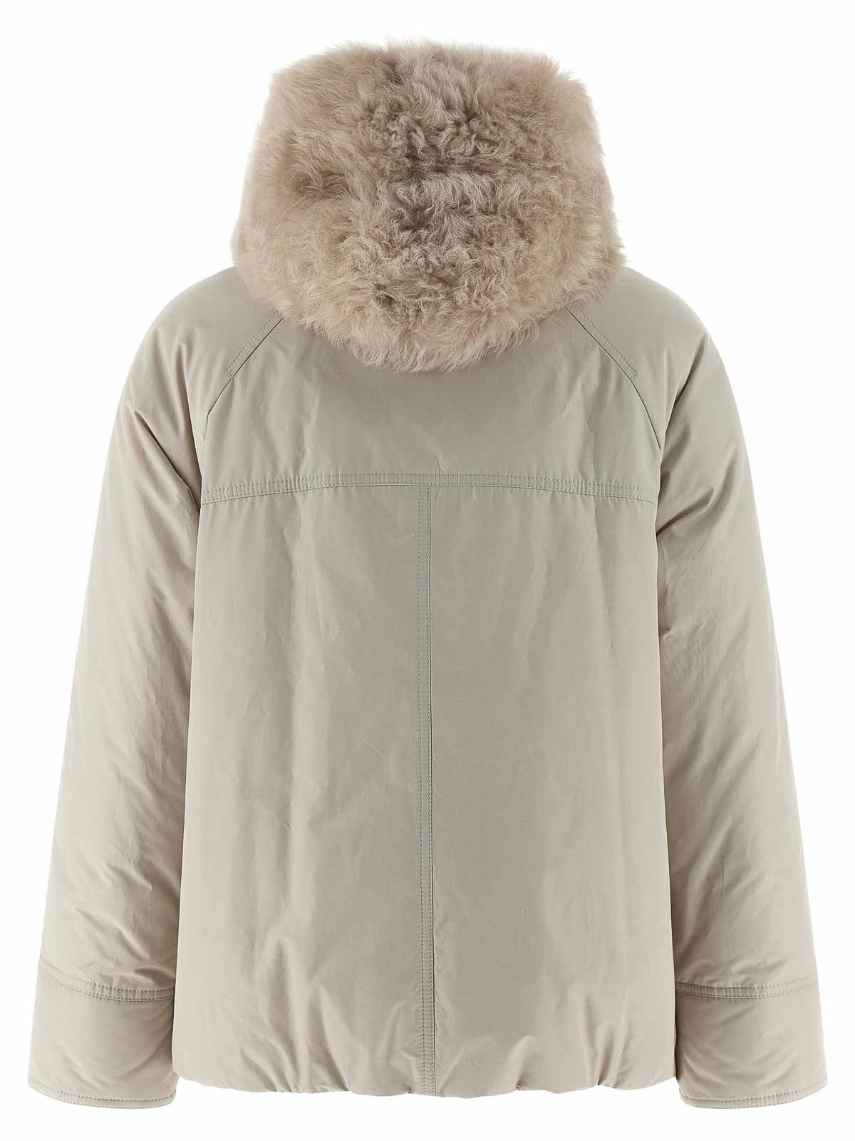 Brunello Cucinelli Cashmere Neck Down Jacket Puffer Jackets Beige In Brown