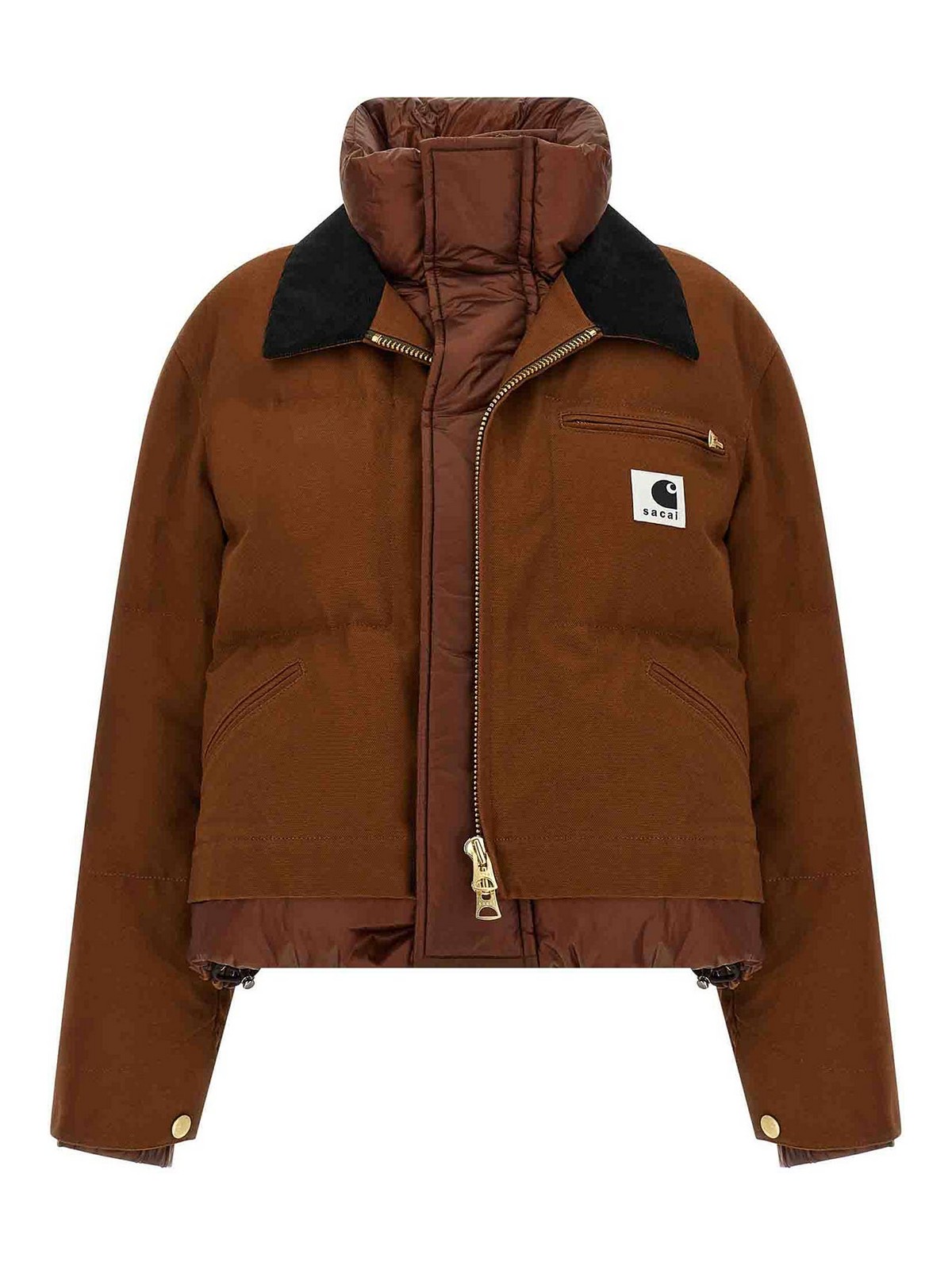 Sacai X Carhartt Wip Capsule Double-layer Jacket In Brown