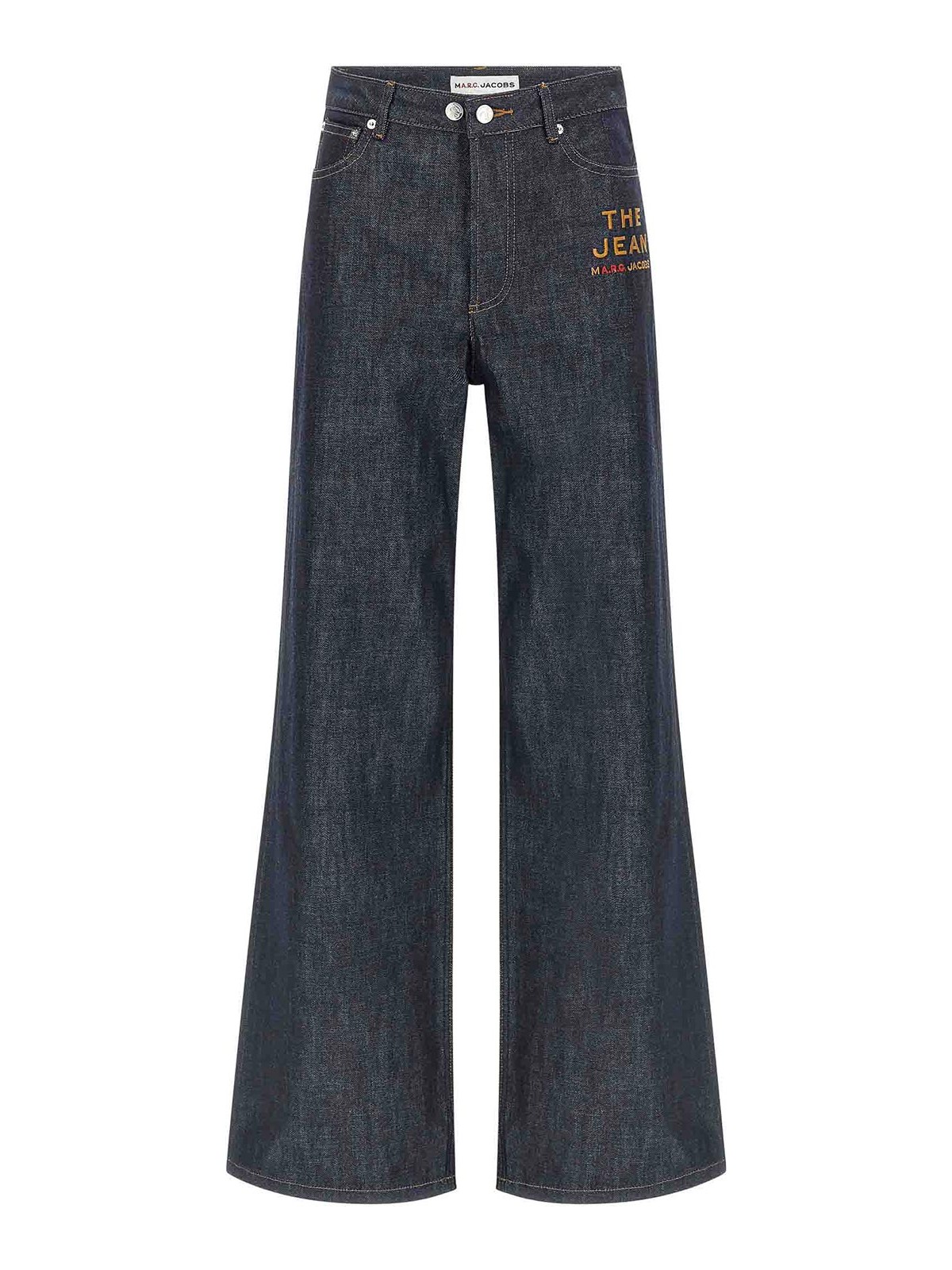 Apc Wide-leg Rigid Denim Jeans With Contrast Stitching In Blue