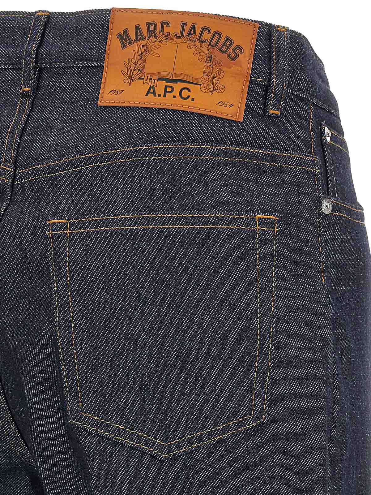 Apc Wide-leg Rigid Denim Jeans With Contrast Stitching In Blue