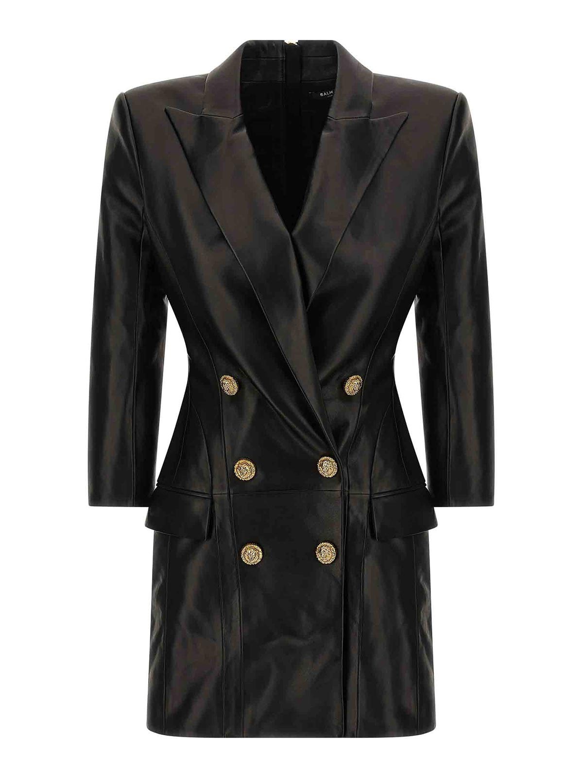 Balmain Blazer Dress In Black