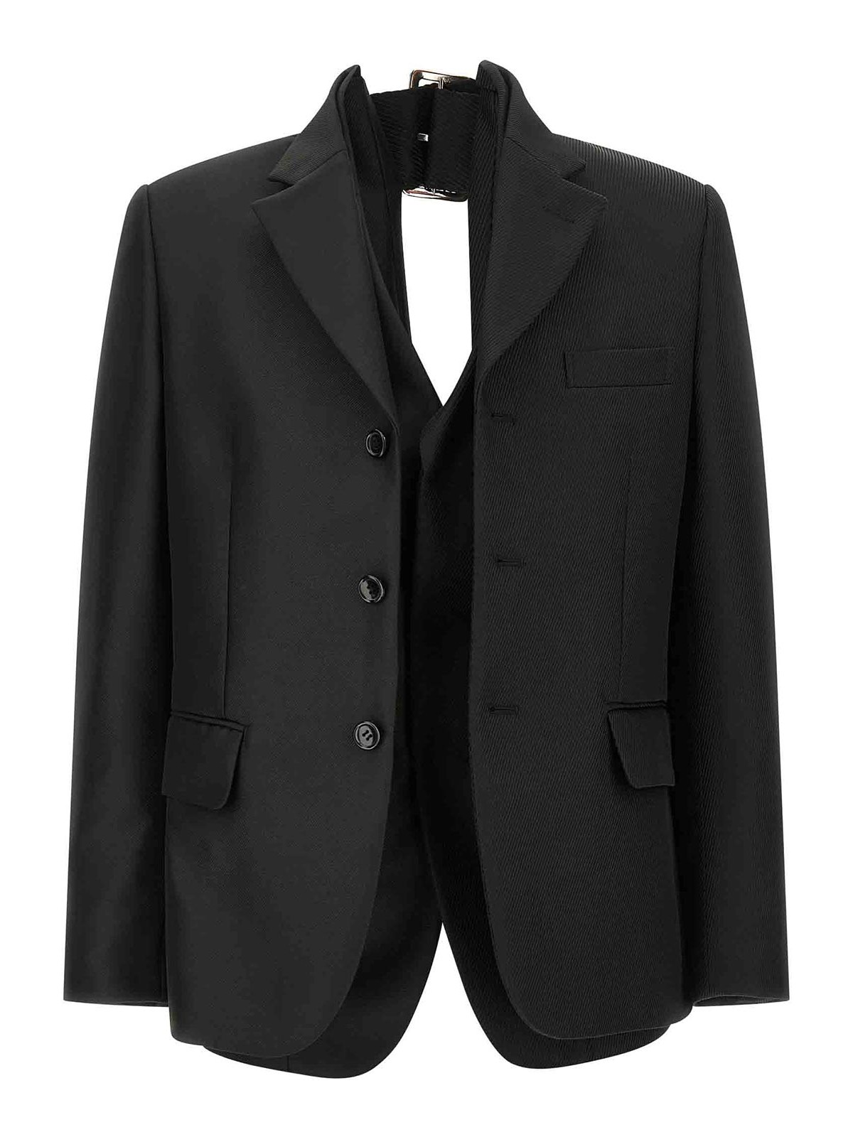 Comme Des Garçons Double Layer Effect Blazer In Black
