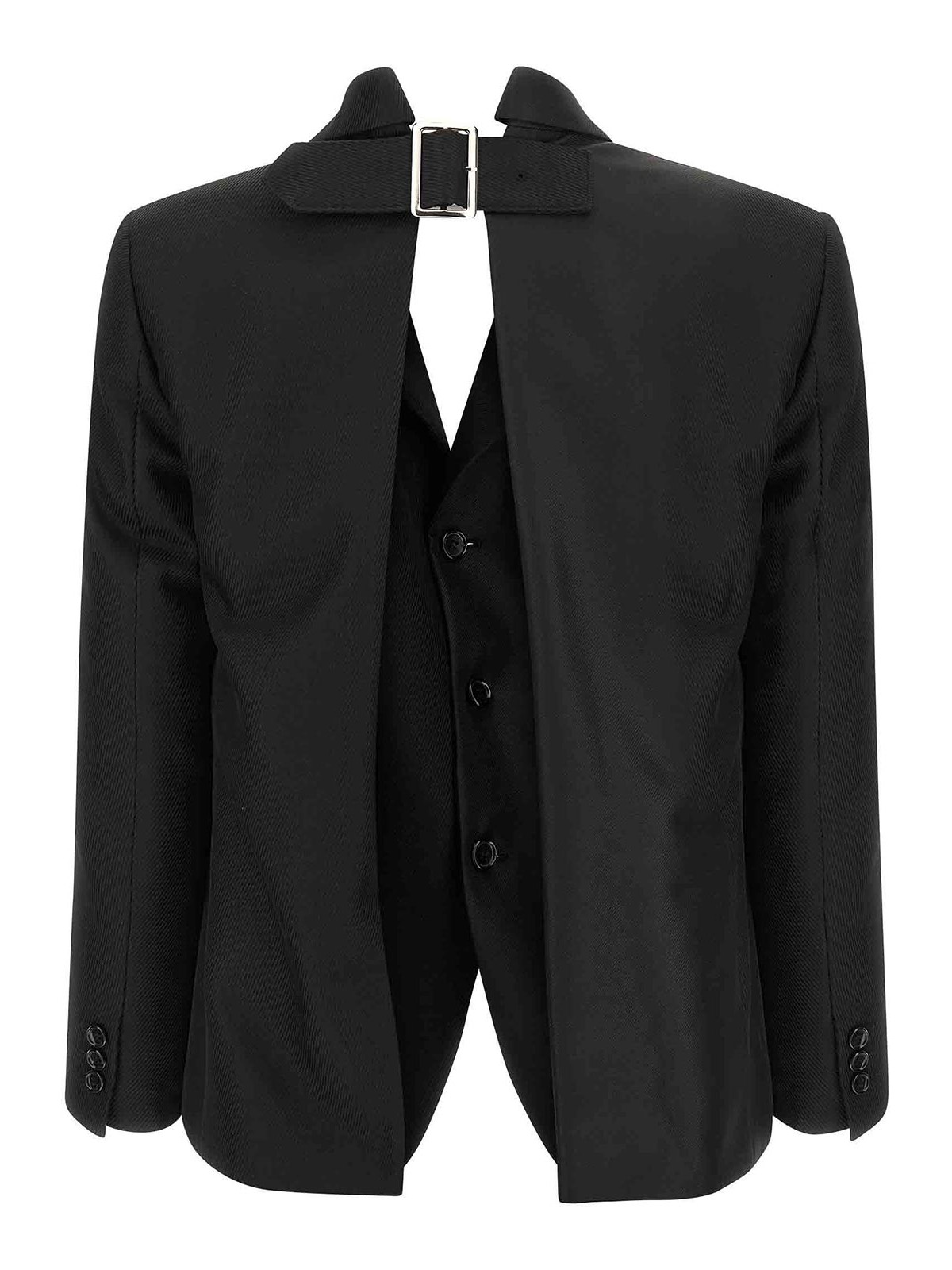 Comme Des Garçons Double Layer Effect Blazer In Black