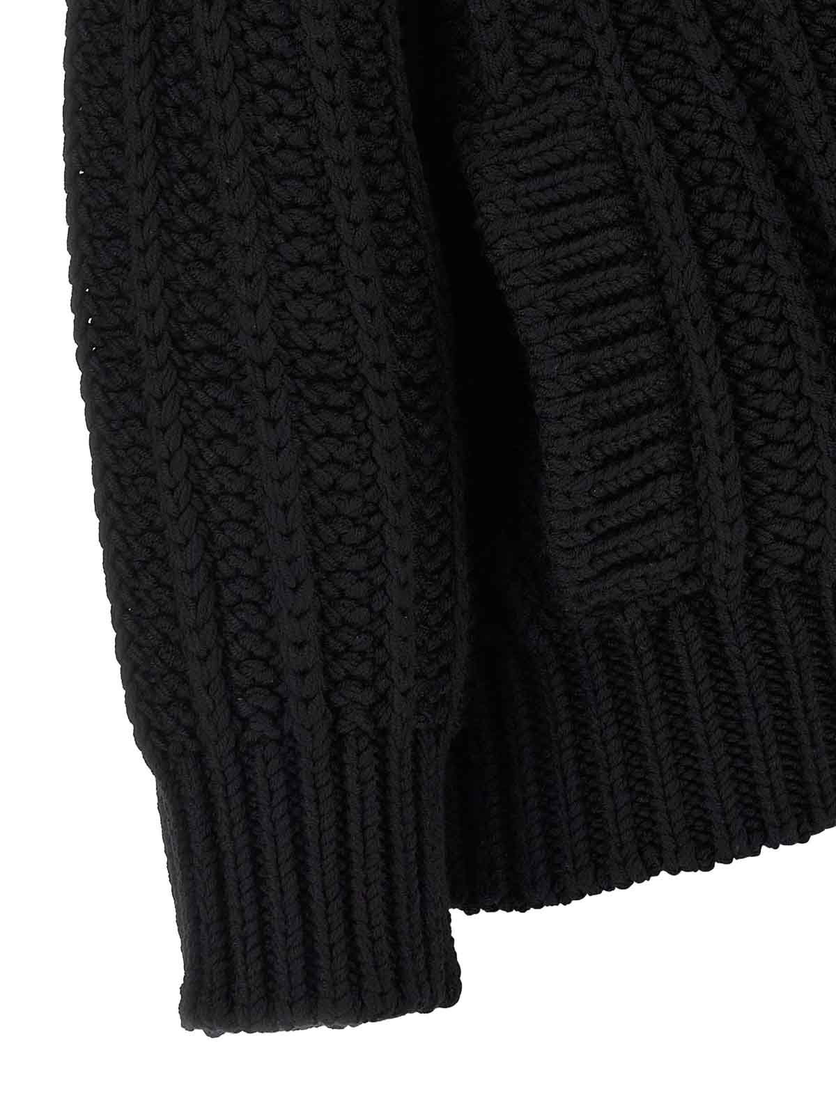 Dolce & Gabbana Coarse Wool Cardigan In Black