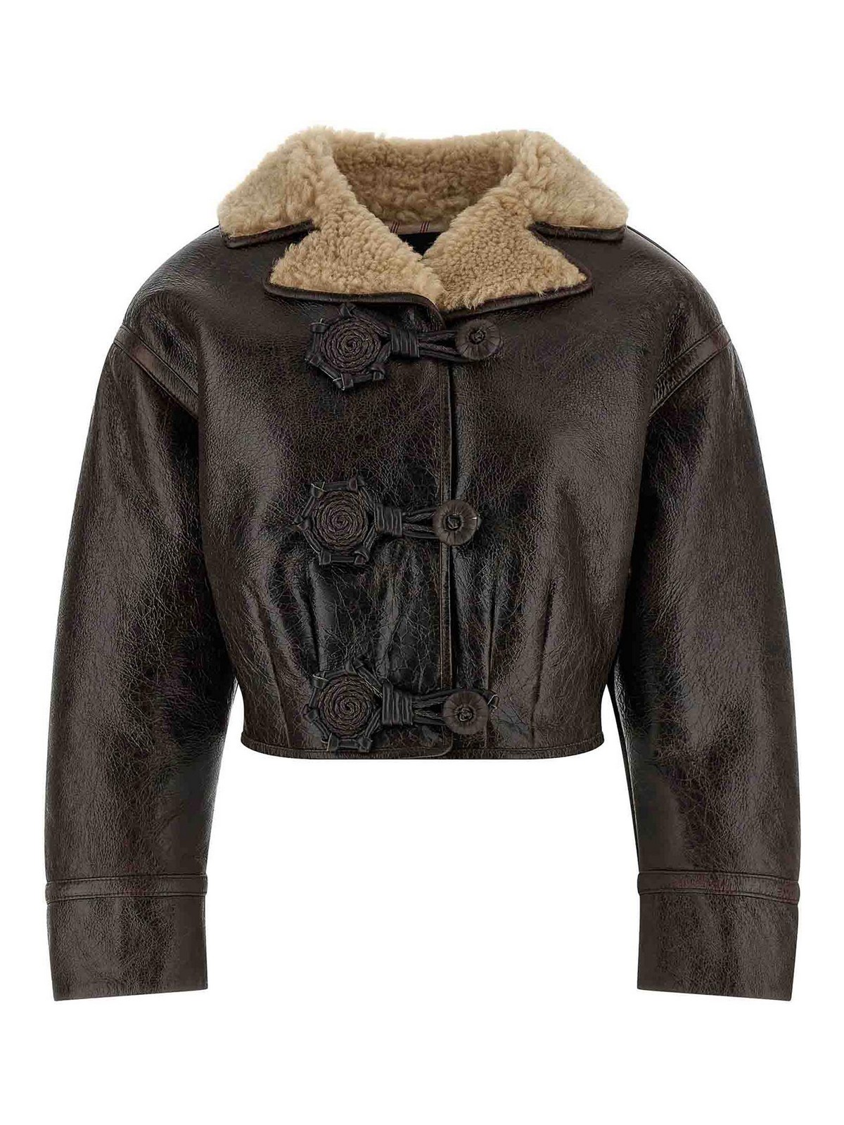 Etro Wool Insert Sheepskin Jacket In Brown