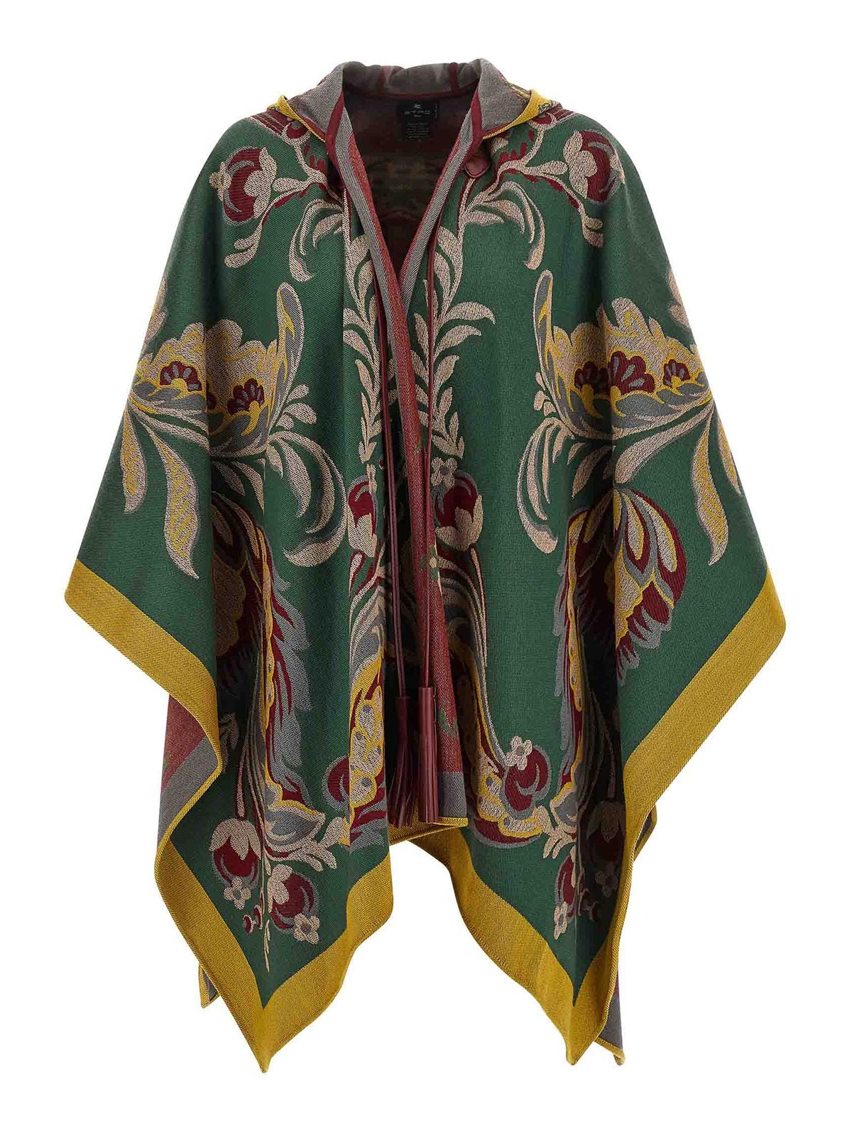 Etro Floral Paisley Cape In Green