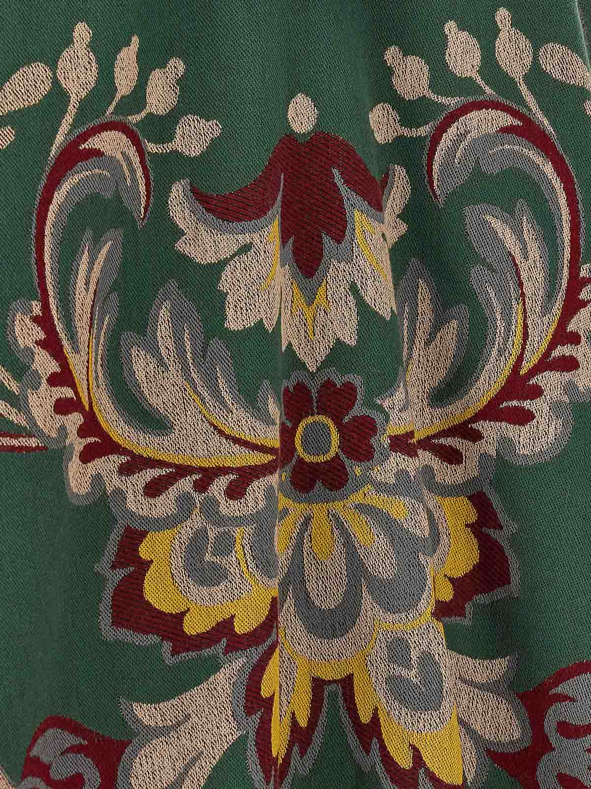 Etro Paisley-motif Long Hooded Wool Cape In Green