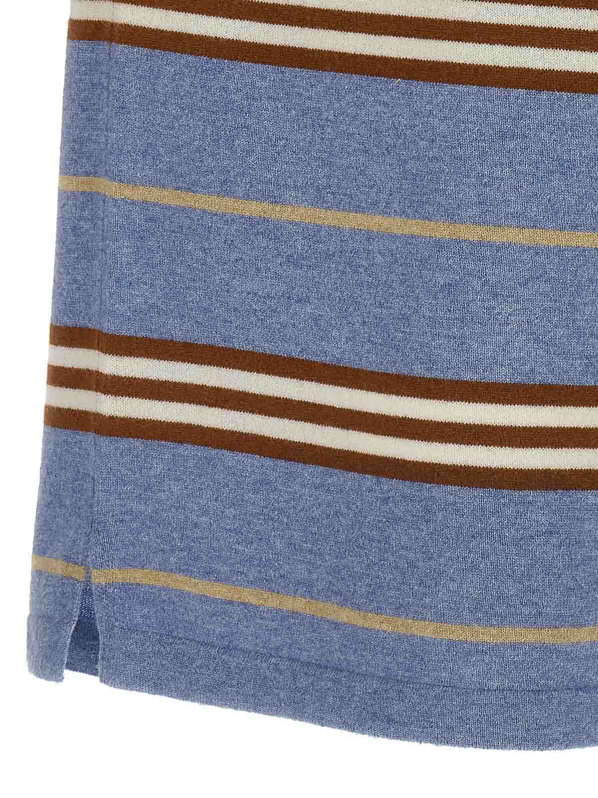 Guest In Residence Striped Rugby Polo Shirt In Blue
