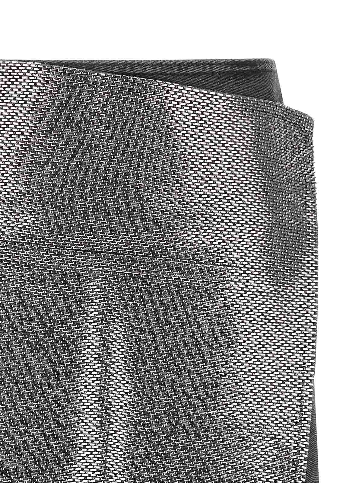 Haikure Asymmetric Metallic Skirt Contrast Patch In Gray